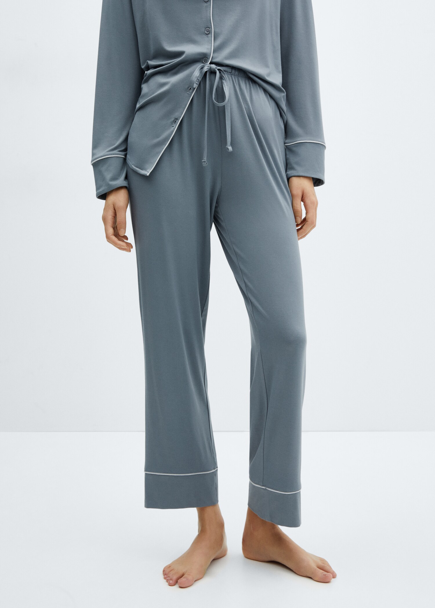 Pantalón pijama ribete - Plano medio