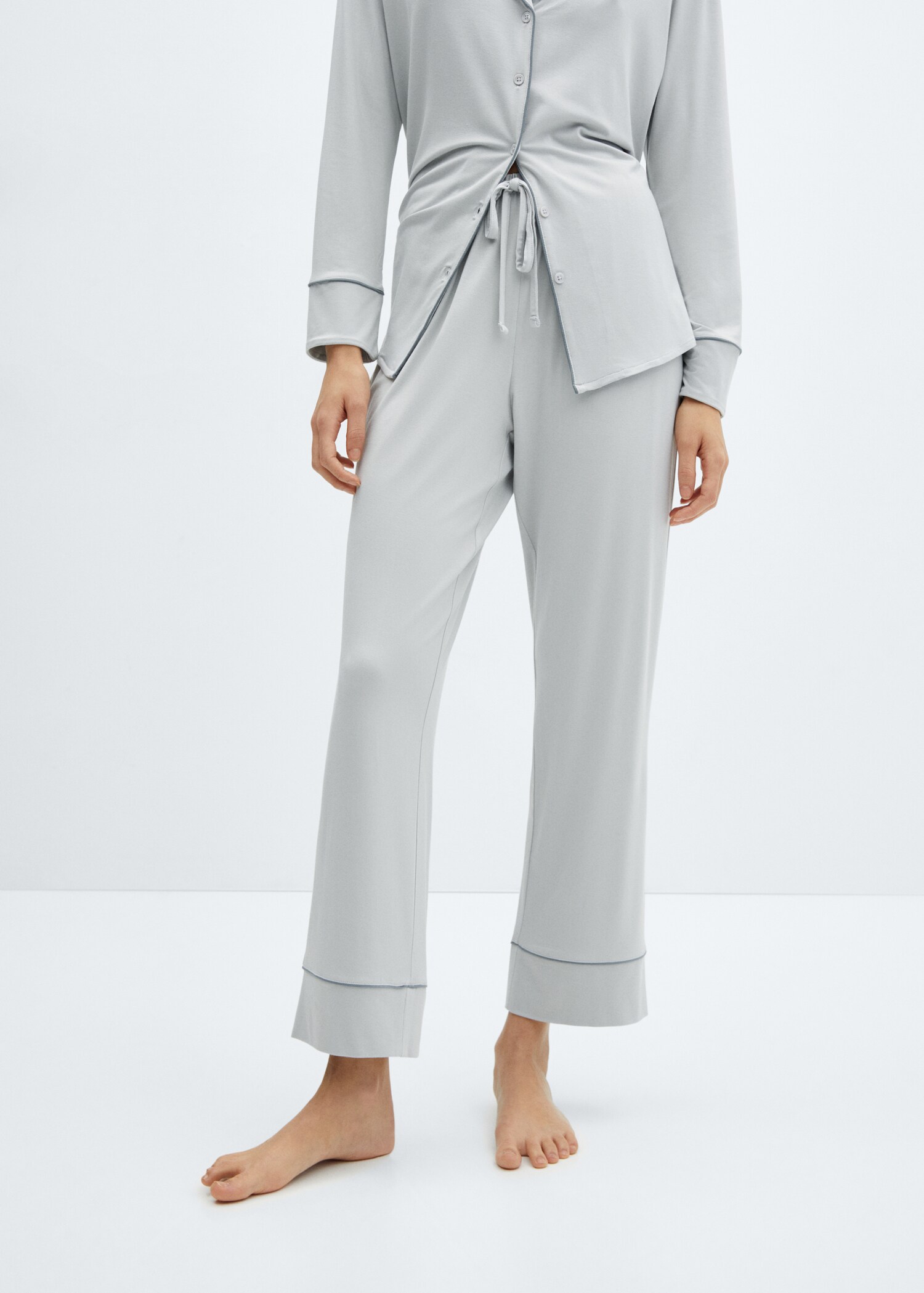 Pantalón pijama ribete - Plano medio