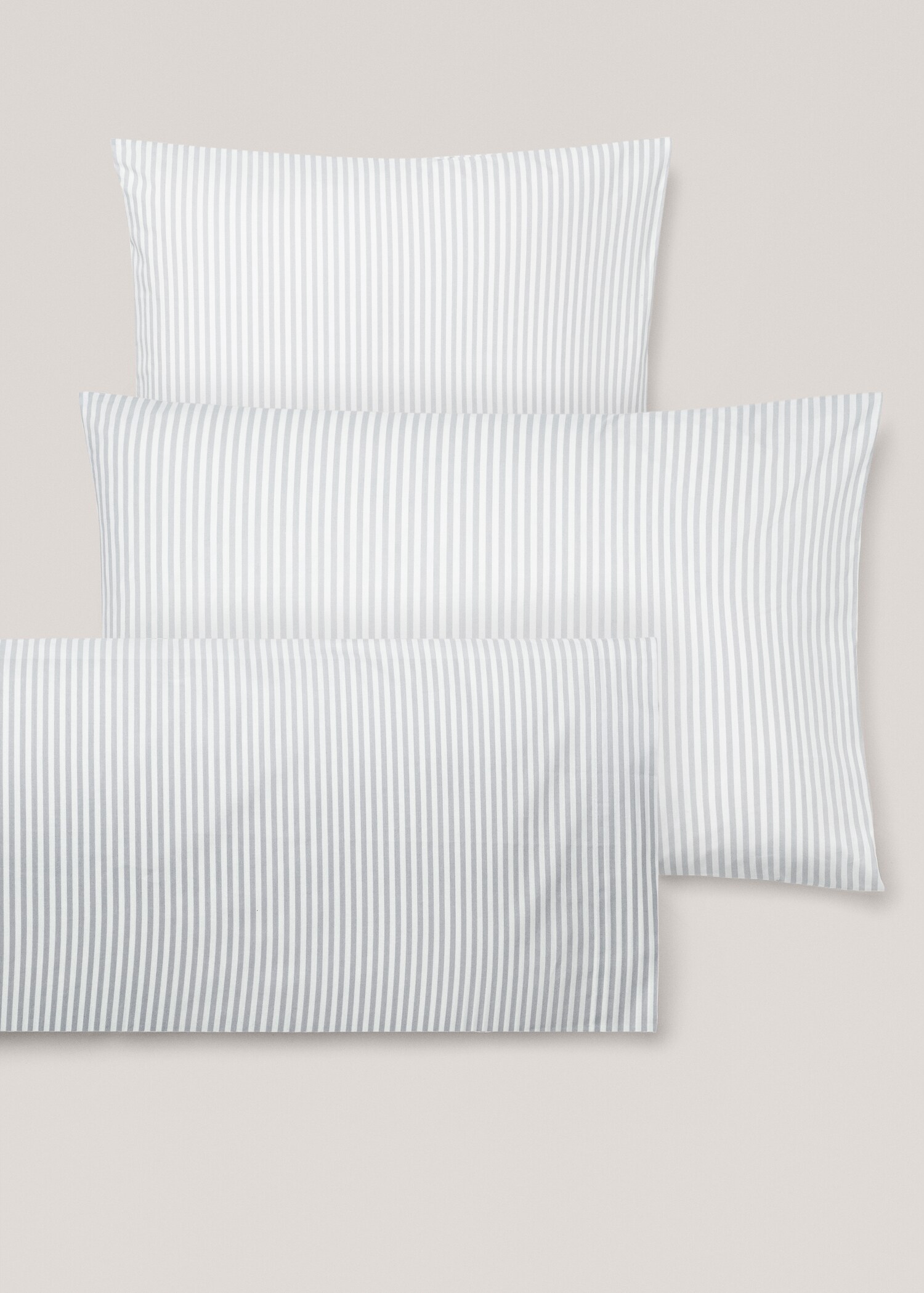 Striped cotton pillowcase 17.72x43.31in - Details of the article 4