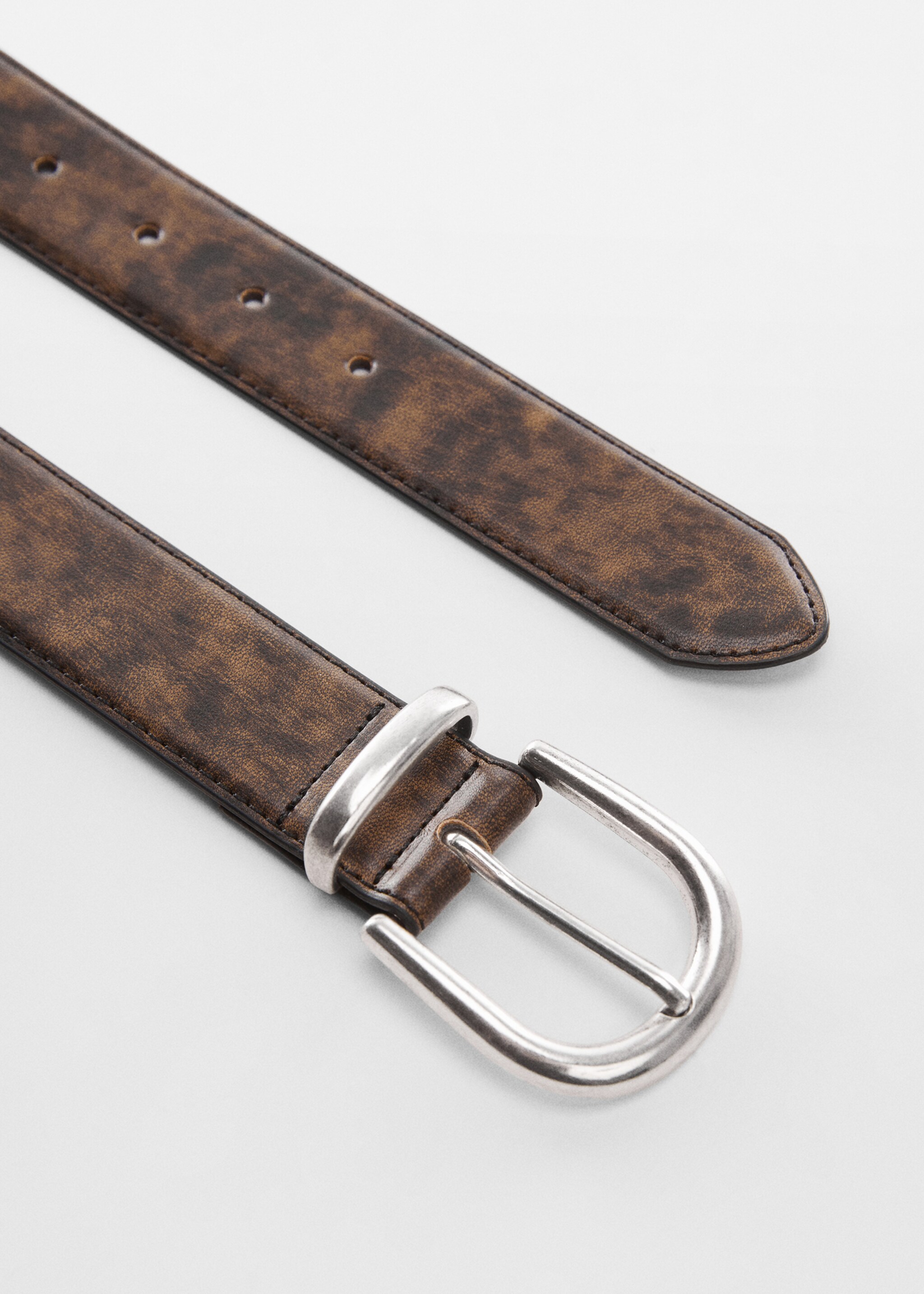 Faux-leather belt - Medium plane, Brown. Ref: 67034031-00.