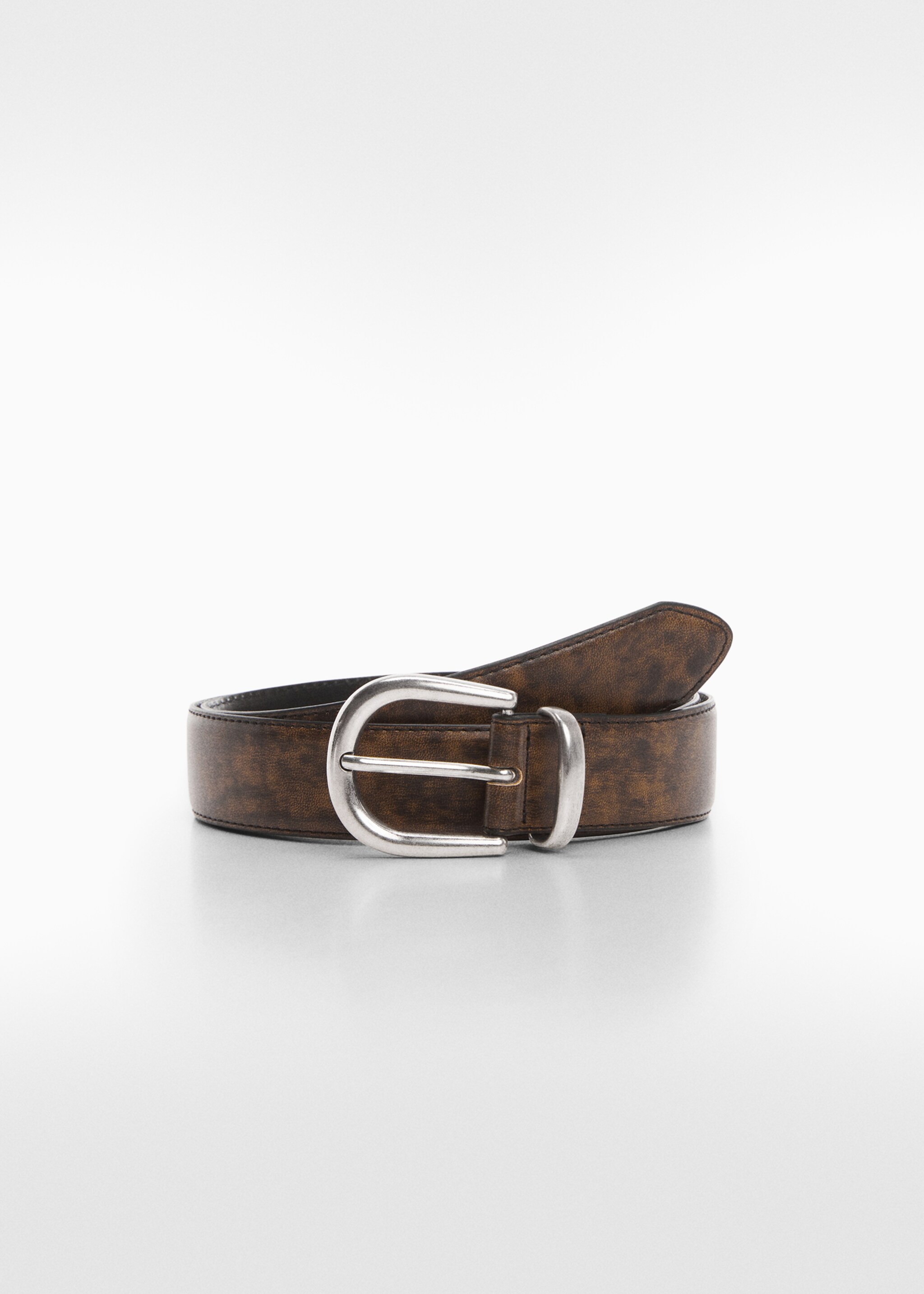 Faux-leather belt - Article without model, Brown. Ref: 67034031-00.