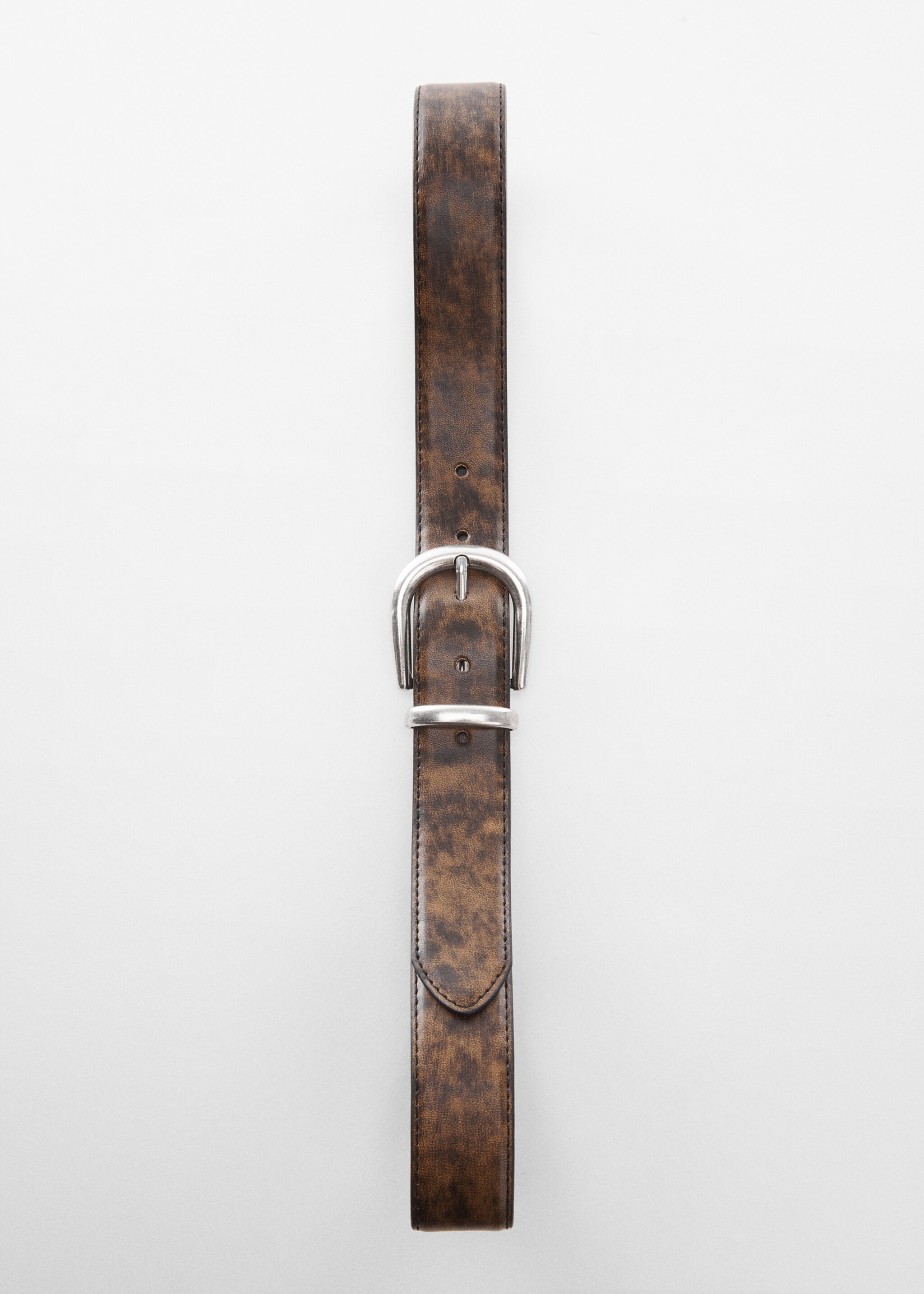 Faux-leather belt - Details of the article 1, Brown. Ref: 67034031-00.