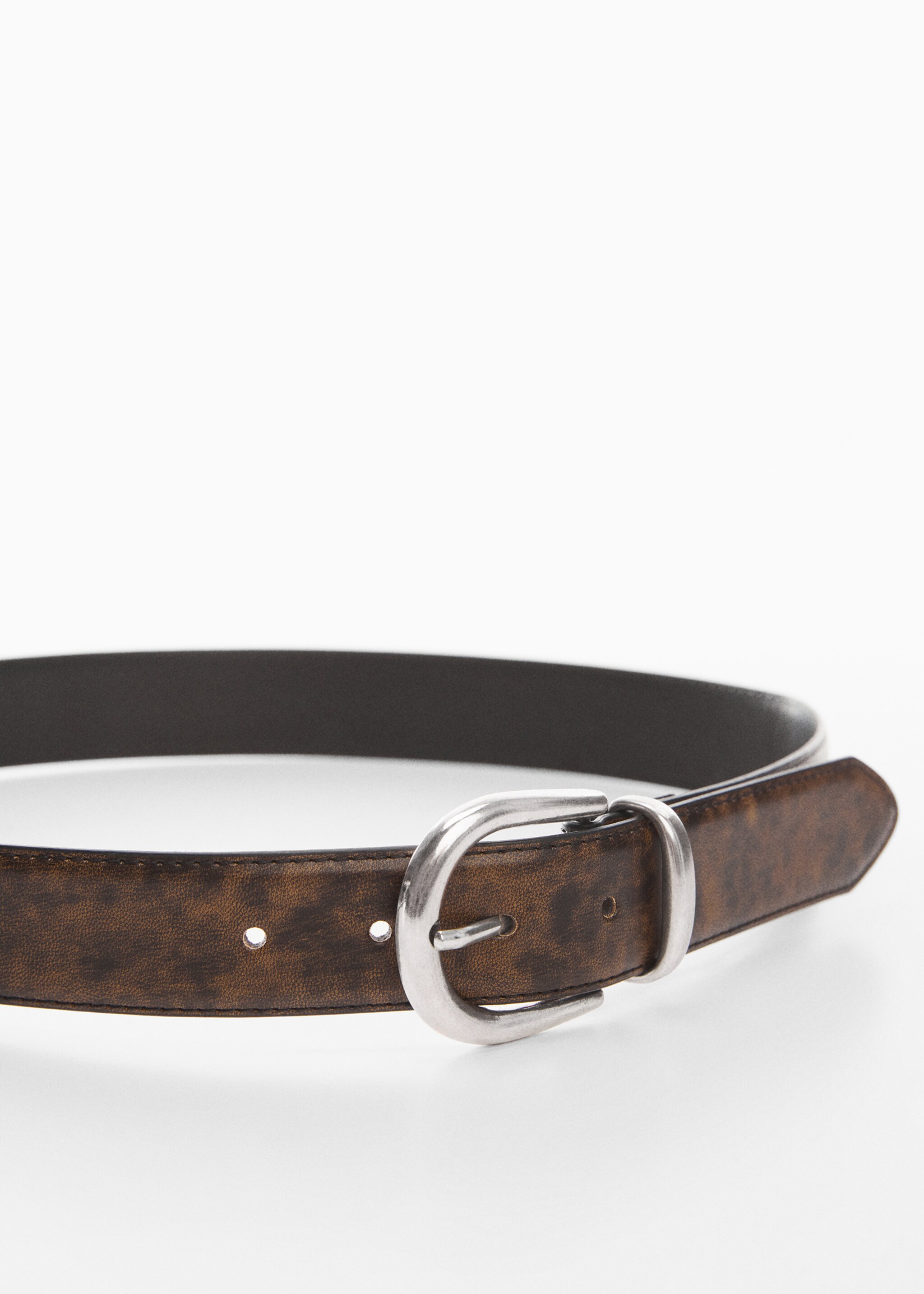 Faux-leather belt - Details of the article 2, Brown. Ref: 67034031-00.