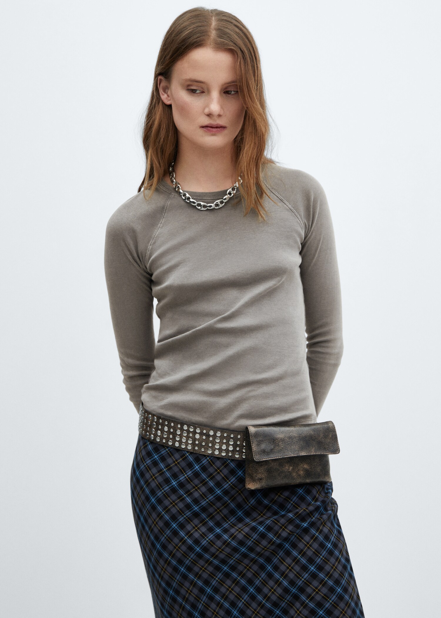 Washed round-neck t-shirt - Medium plane