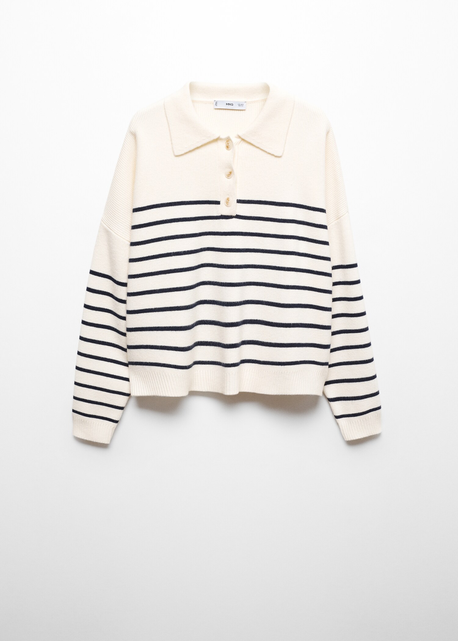 Buttoned collar knit sweater - Article without model