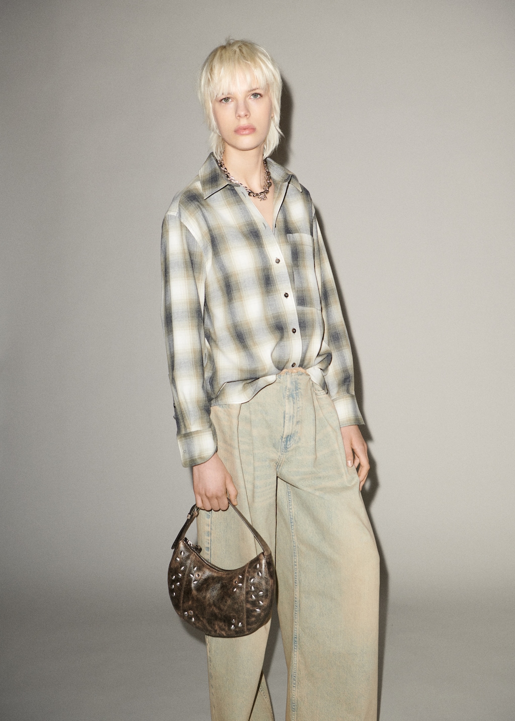 Check cotton shirt - Women | MANGO OUTLET USA