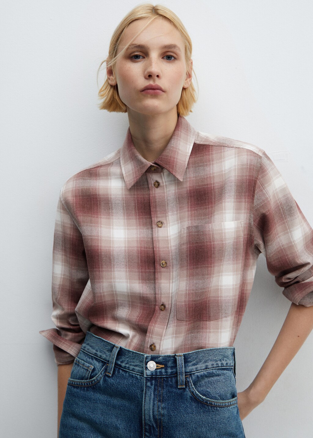Sugar Cane Plaid Shirt Men's Mediumweight Cotton Twill Long