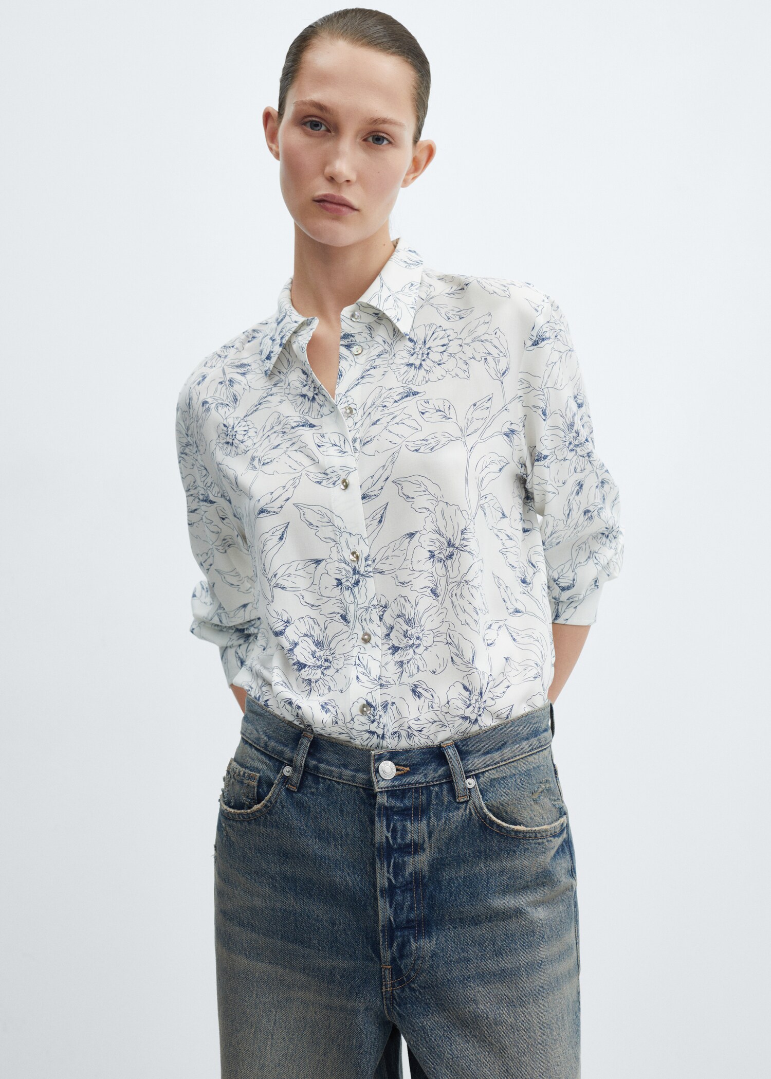 Chemise imprimée à boutons - Plan moyen