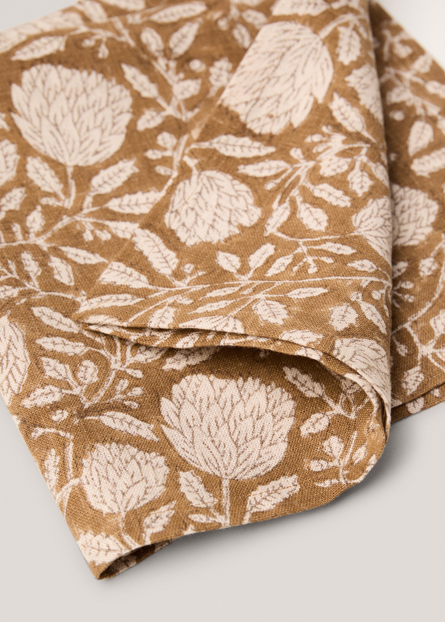 Serviette aus 100 % Leinen mit Blumenmuster - Detail des Artikels 2