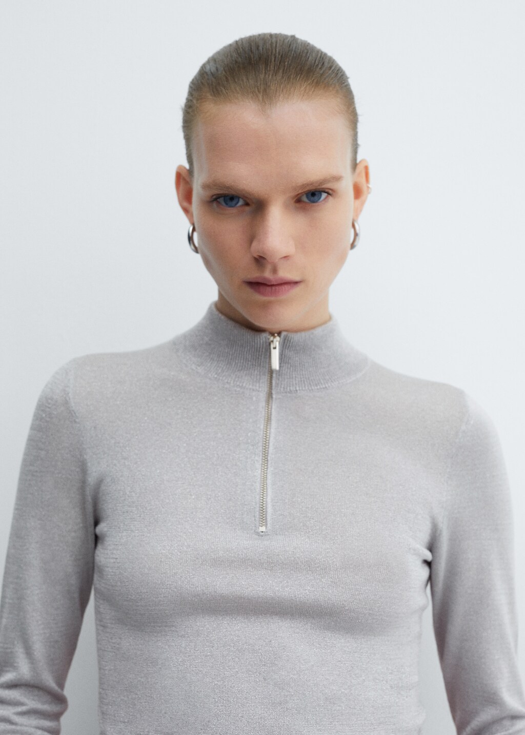 Zip knit sweater - Women | MANGO OUTLET USA Zip knit sweater - Women | MANGO OUTLET USA