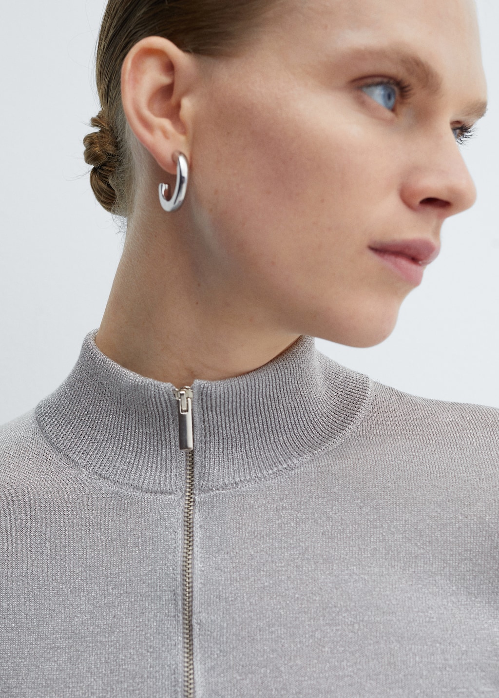 Zip knit sweater - Women | MANGO OUTLET USA Zip knit sweater - Women | MANGO OUTLET USA