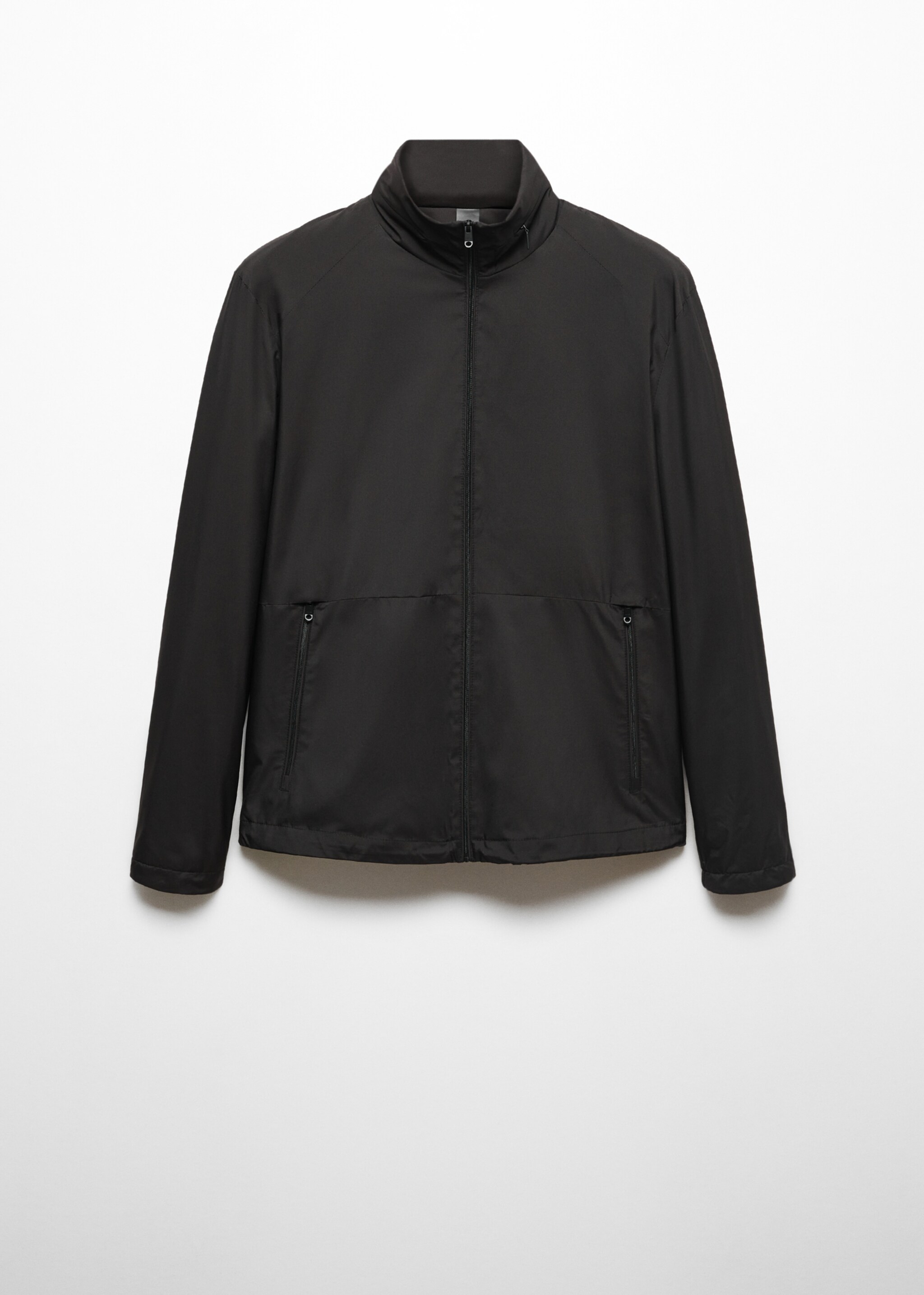 Wasserabweisende Jacke mit Reißverschluss - Artikel ohne Model, Schwarz. Ref: 67034444-00.