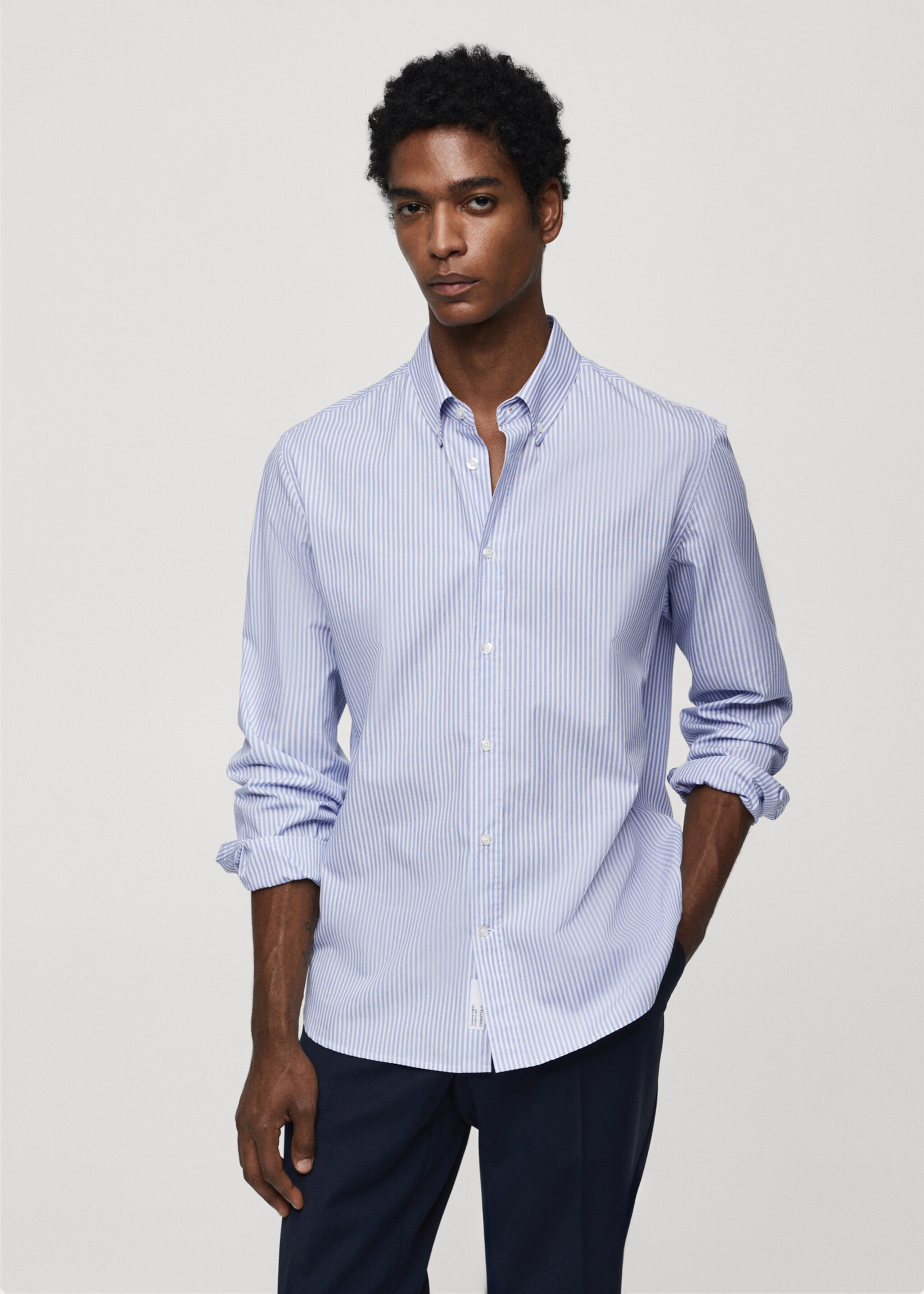 Regular-fit striped cotton shirt - Medium plane
