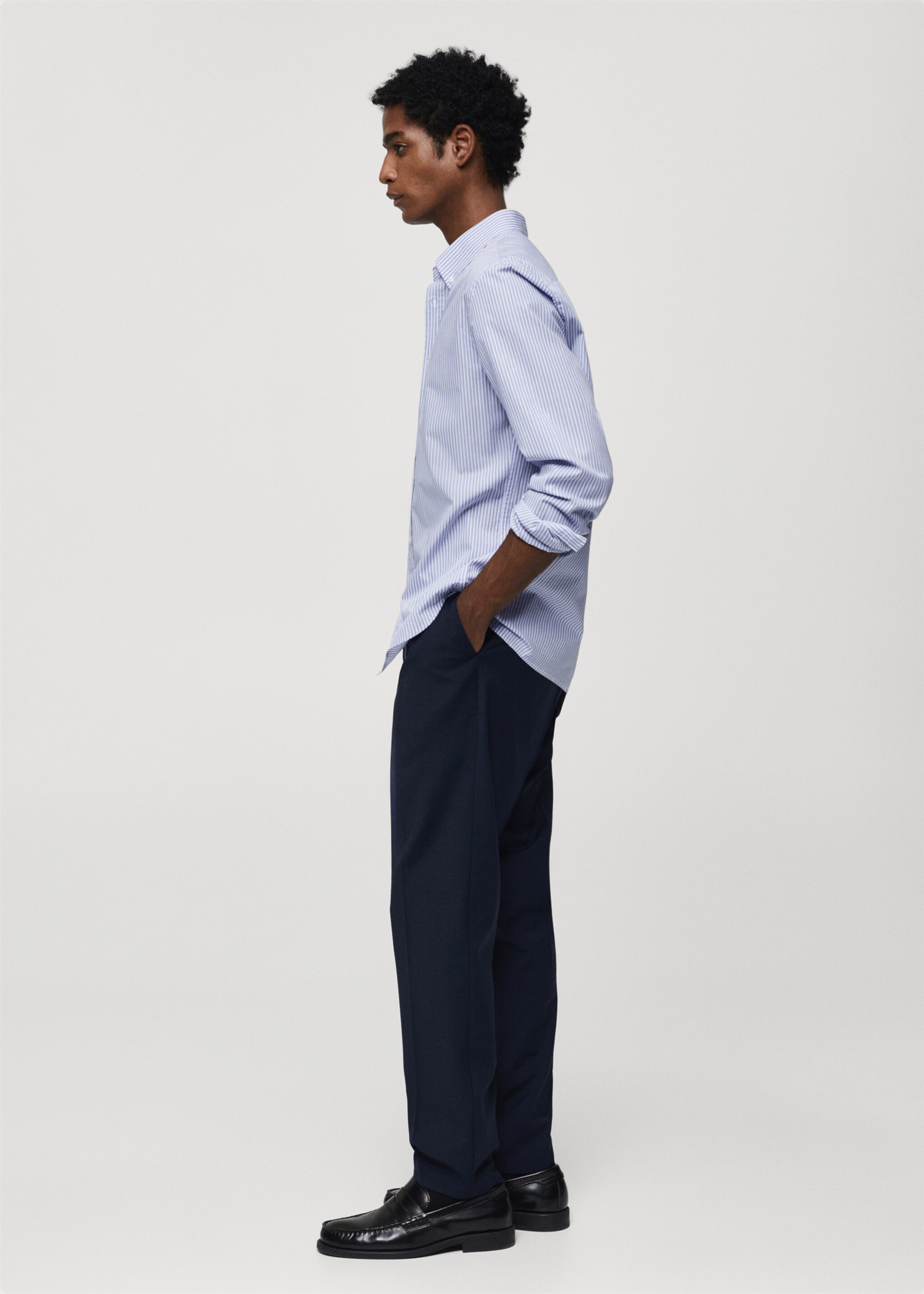 Regular-fit striped cotton shirt - Details of the article 2