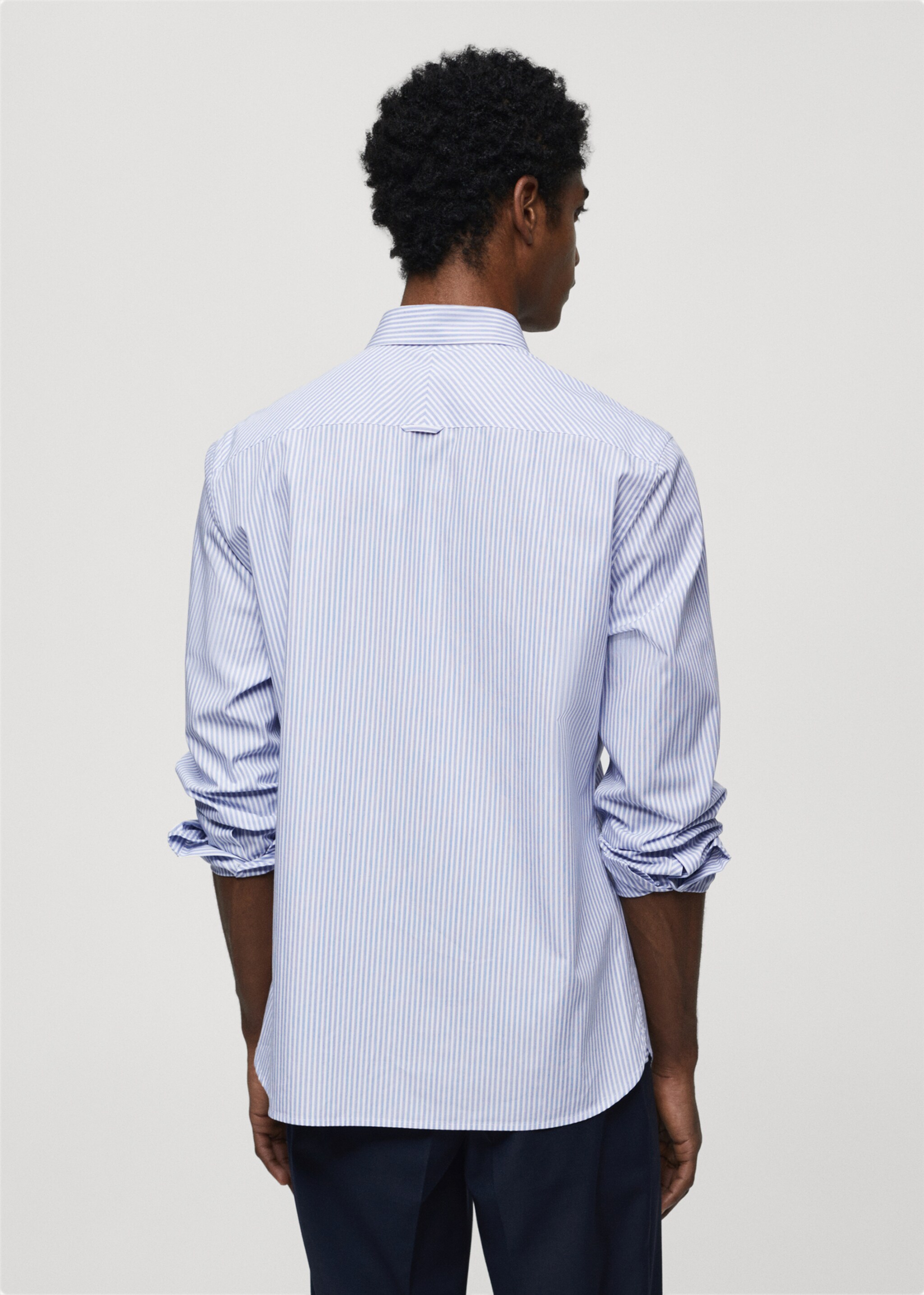 Regular-fit striped cotton shirt - Reverse of the article