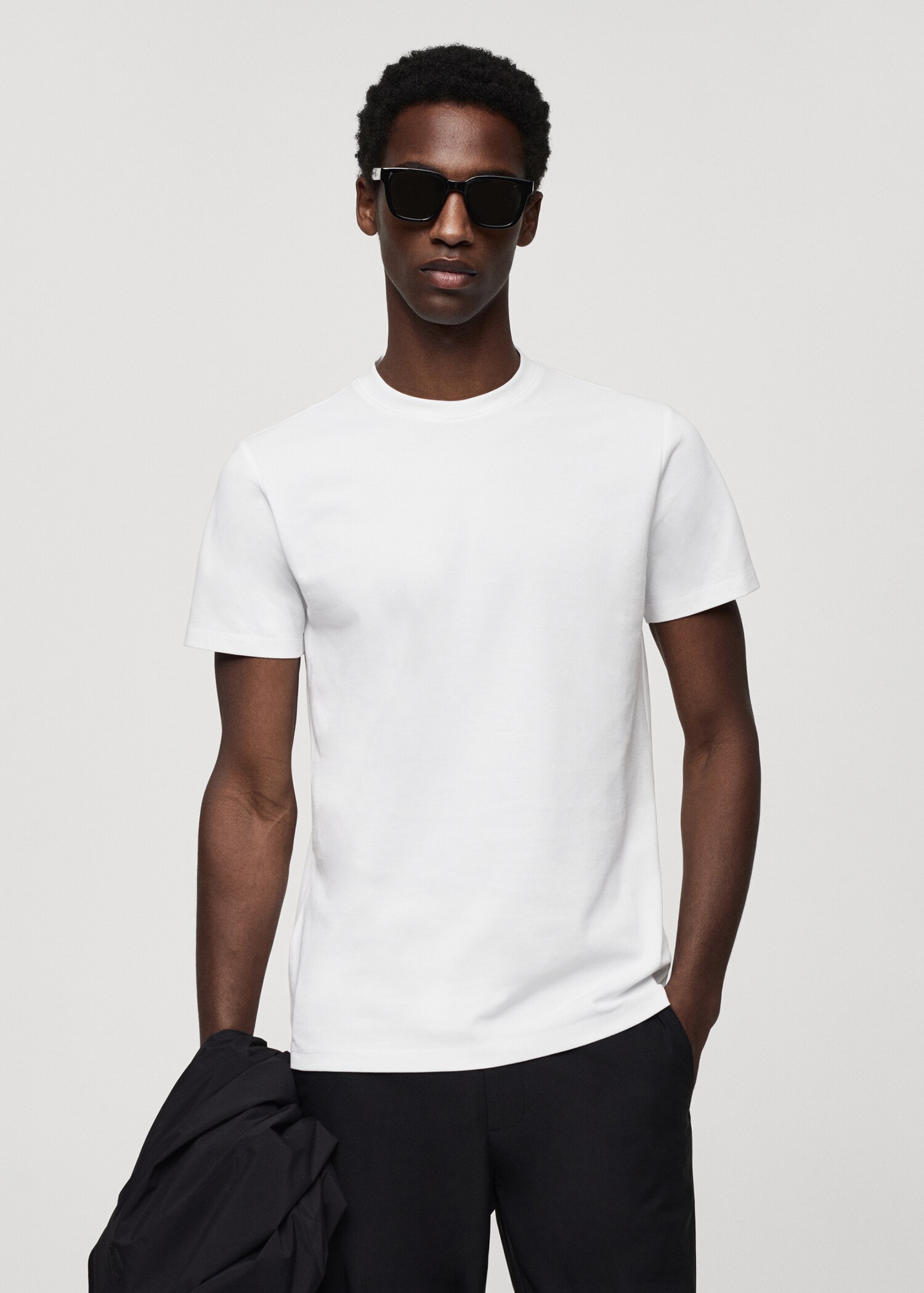 Ademend T-shirt met microstructuur - Middenvlak