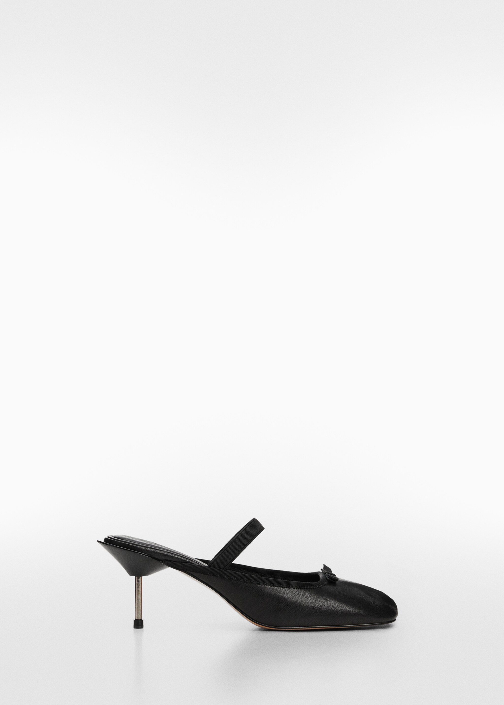 Leather ballet flats with metallic heel - Article without model