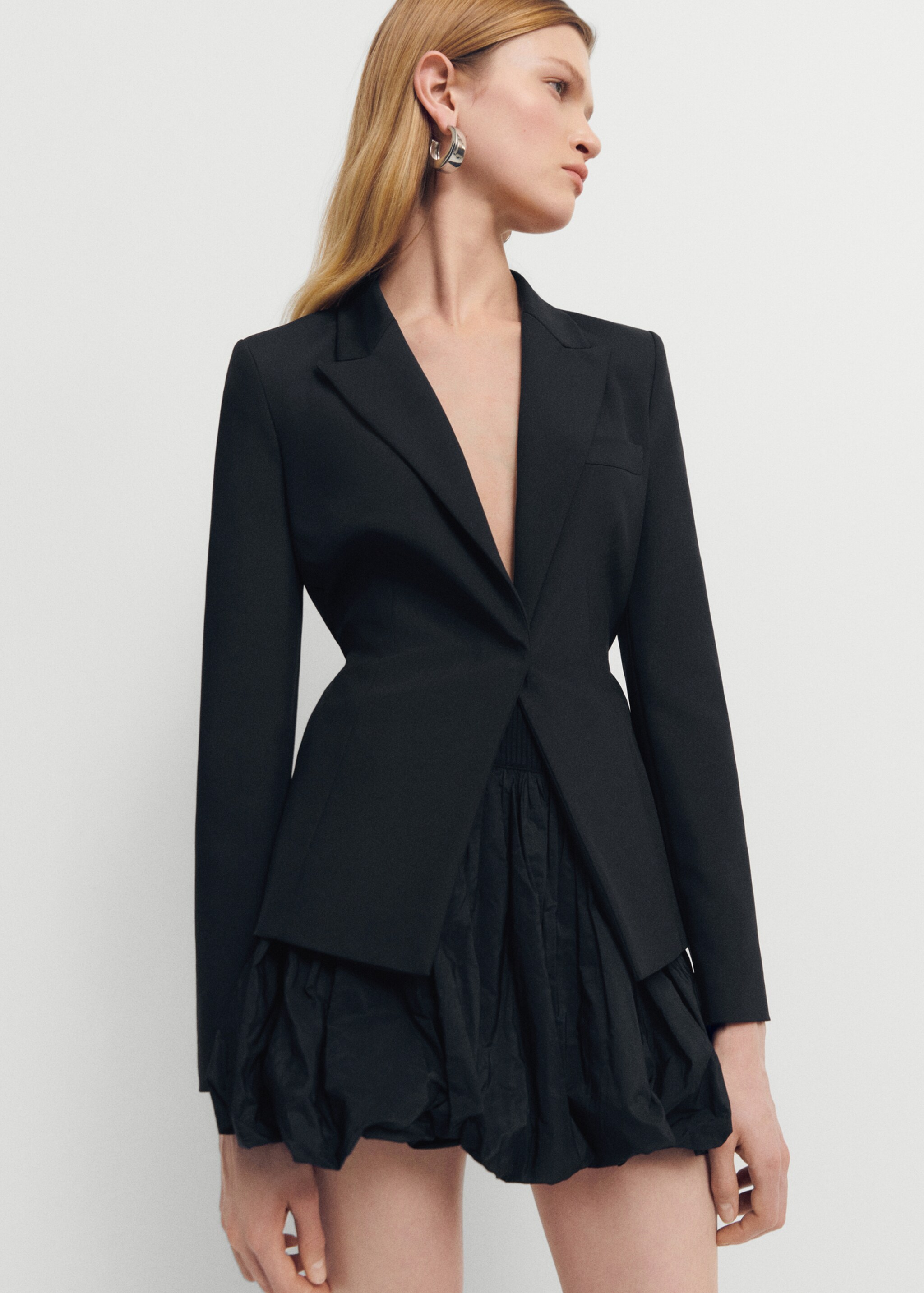 Fitted suit jacket - Medium plane, Black. Ref: 67034481-00.
