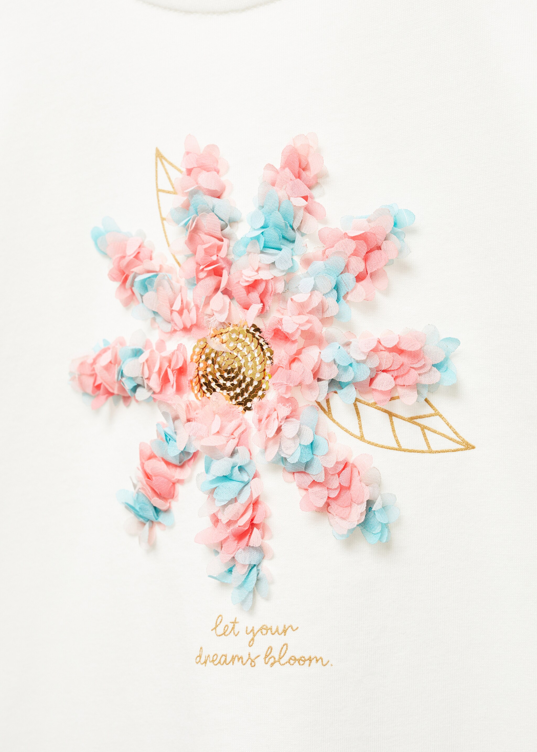 Embossed flowers t-shirt - Details of the article 8, Off White. Ref: 67034771-00.