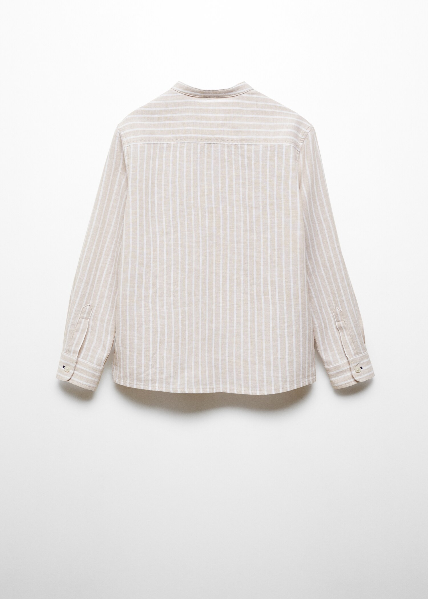 Striped mandarin-collar linen shirt - Reverse of the article
