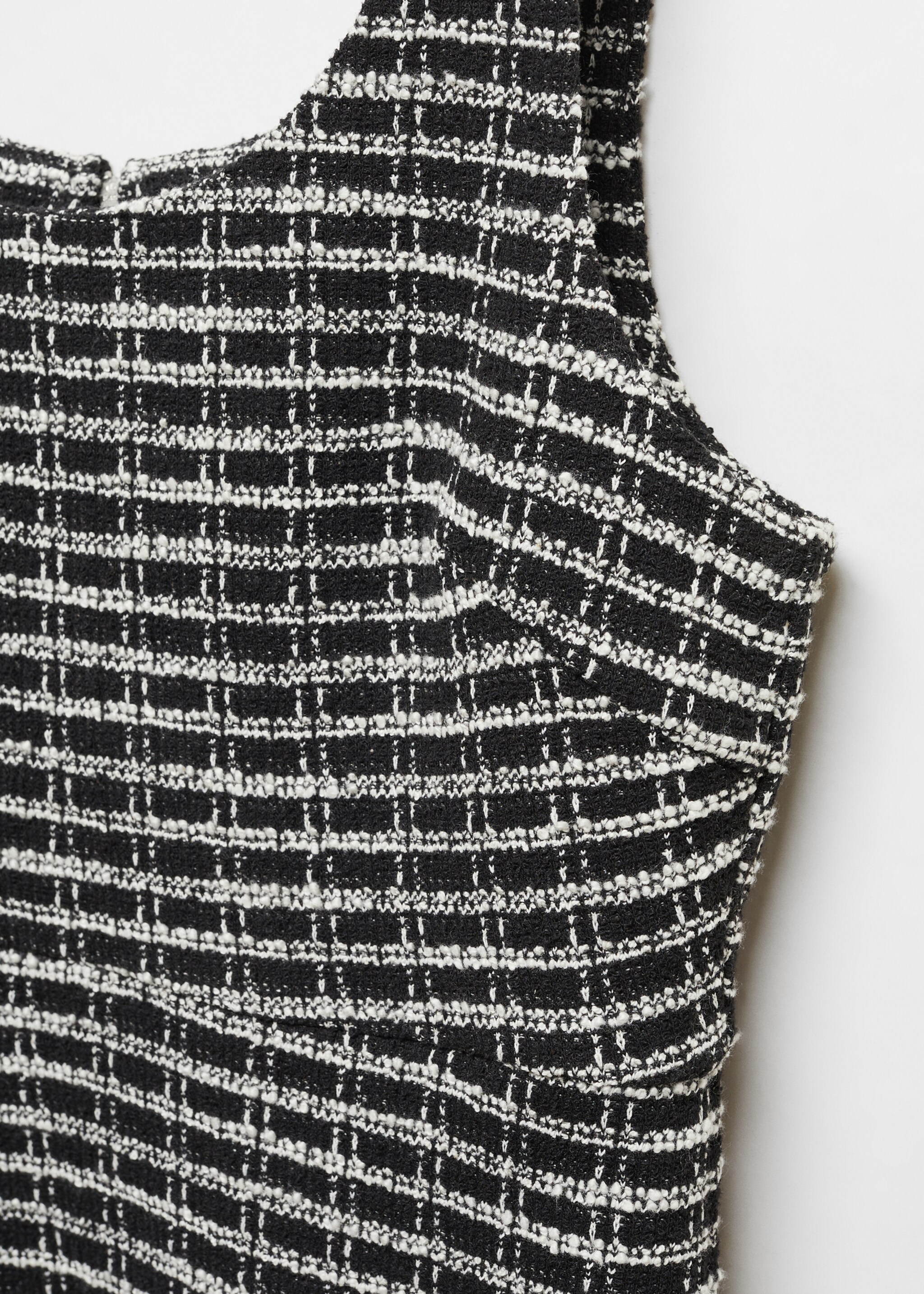 Kariertes Tweedkleid - Detail des Artikels 8, Schwarz. Ref: 67034791-00.