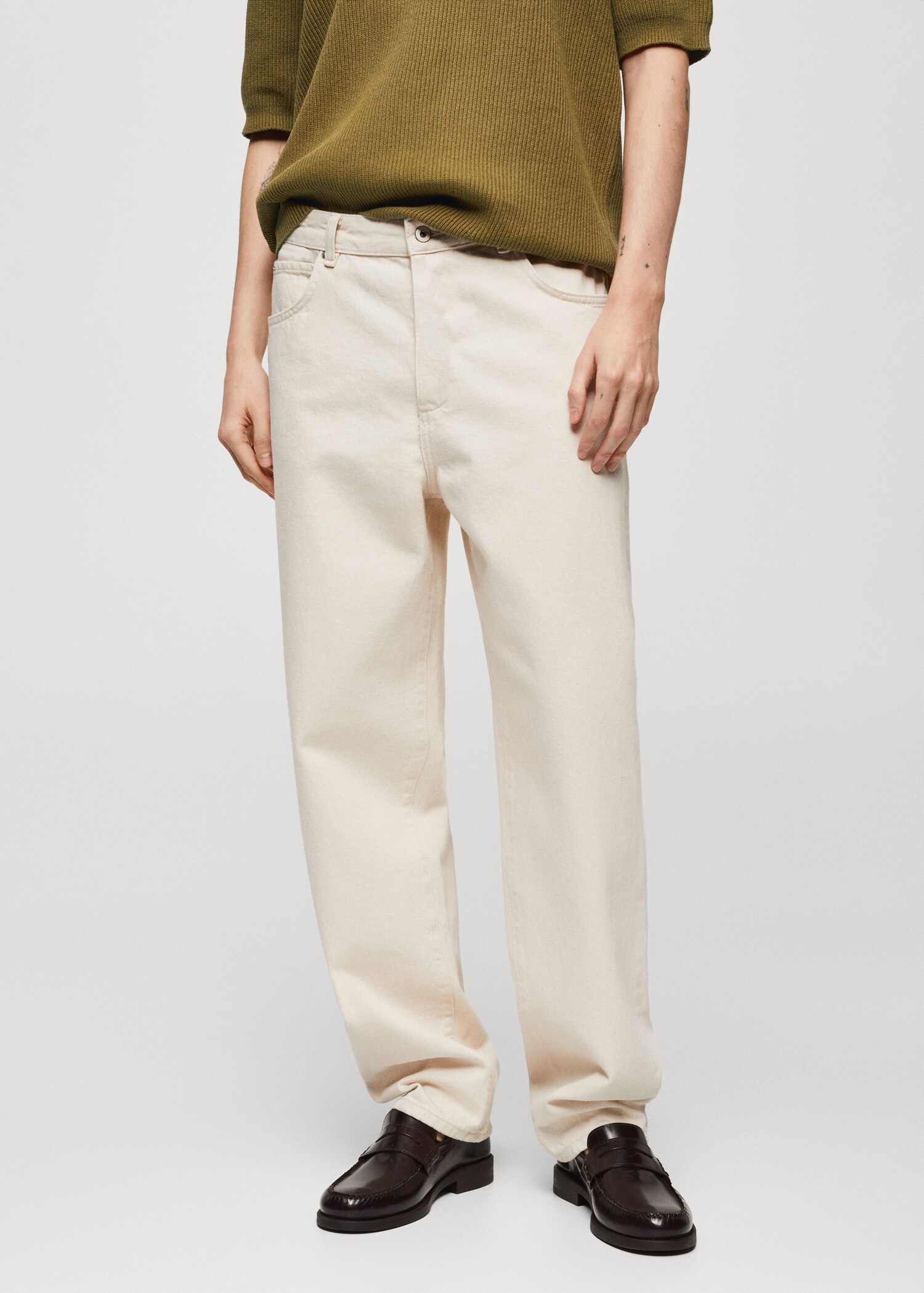Relaxed-fit cotton jeans - Medium plane
