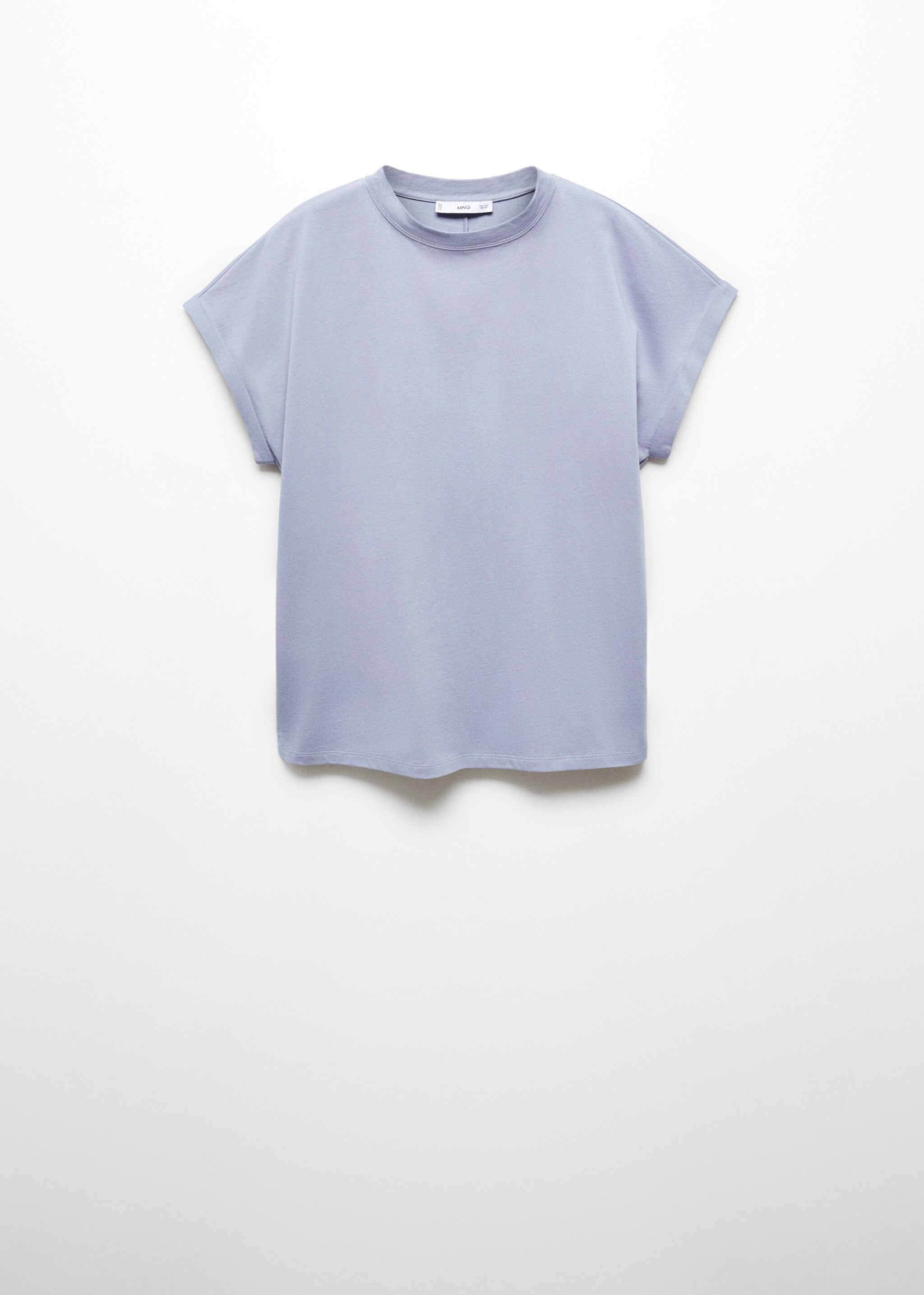 Rounded neck cotton t-shirt - Article without model, Blue. Ref: 67035146-00.