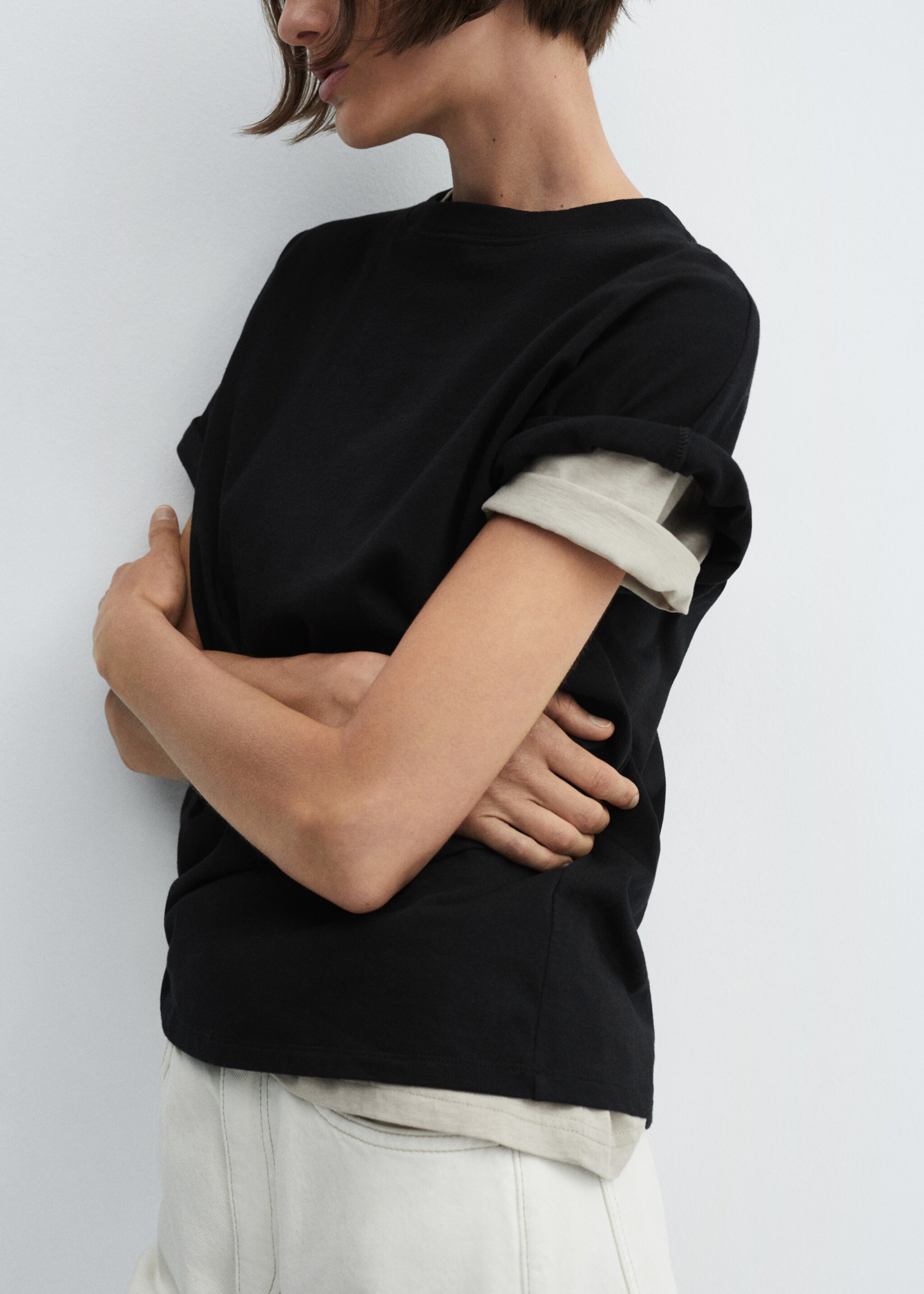 T-shirt coton col rond - Plan moyen