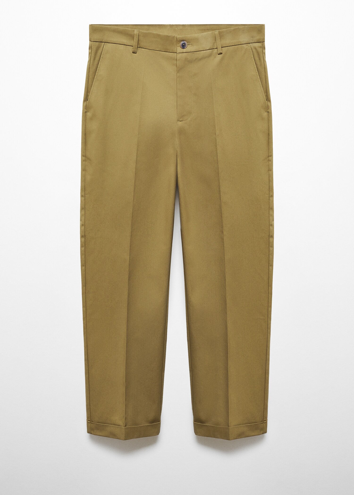 Straight-Fit-Baumwollhose mit Umschlag - Artikel ohne Model
