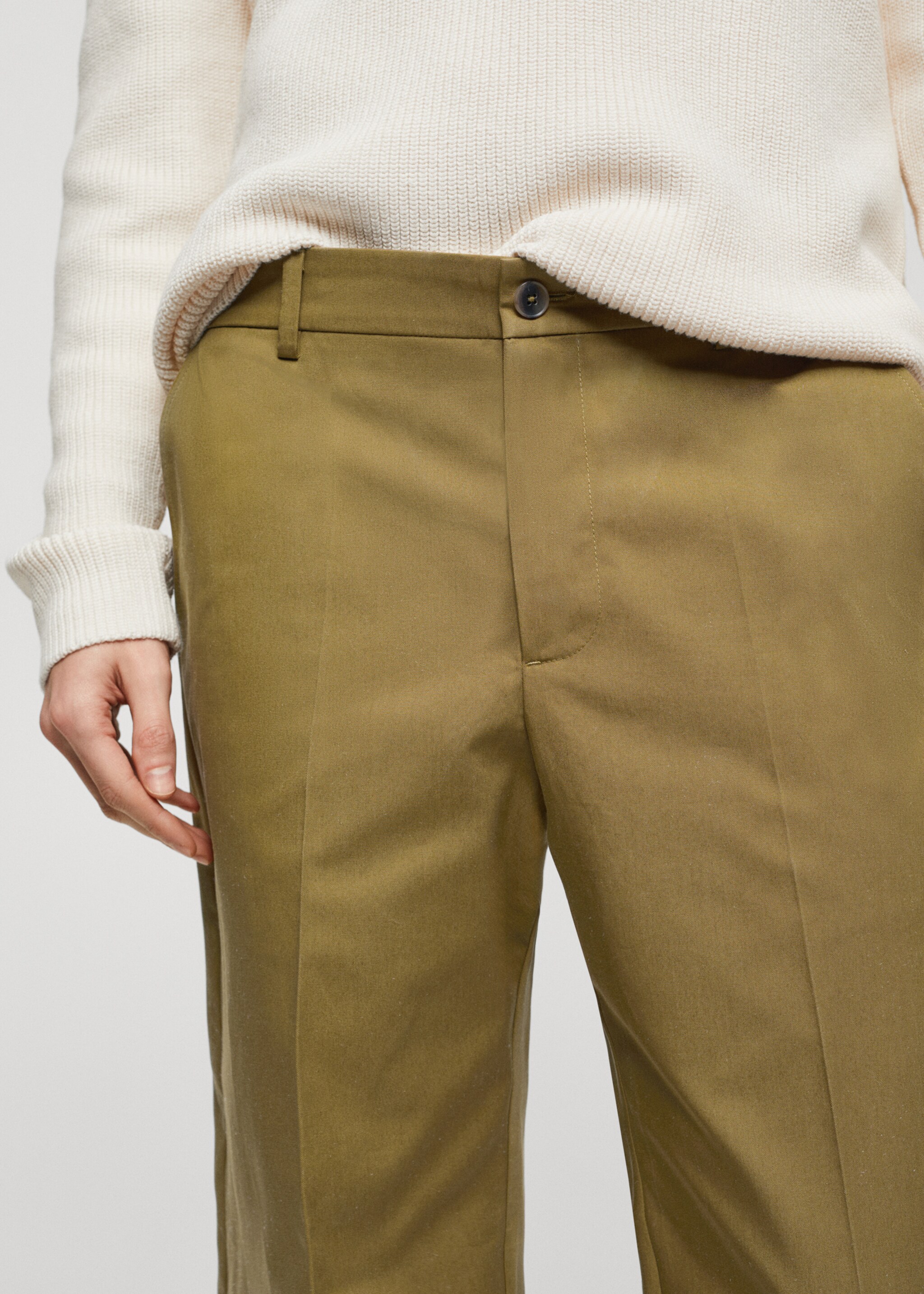 Pantalón algodón straight fit vuelta - Detalle del artículo 1