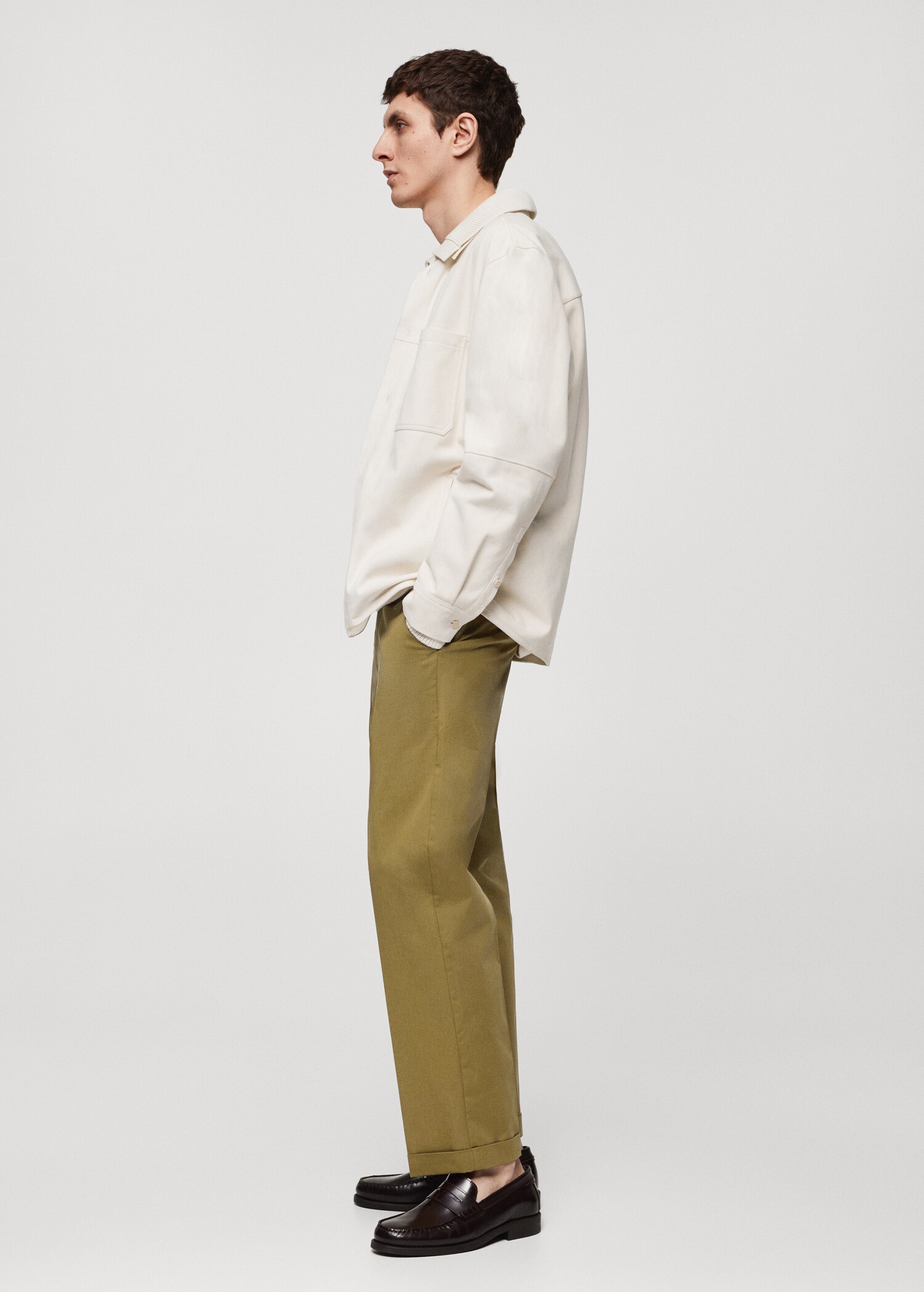 Straight-Fit-Baumwollhose mit Umschlag - Detail des Artikels 2