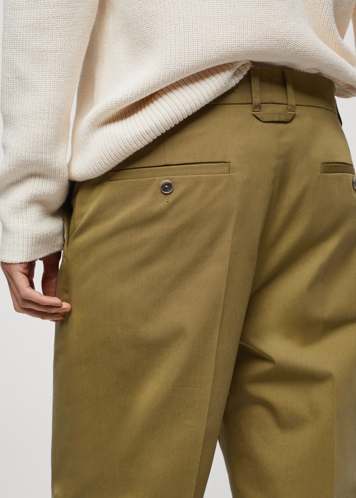 Straight-Fit-Baumwollhose mit Umschlag - Detail des Artikels 6