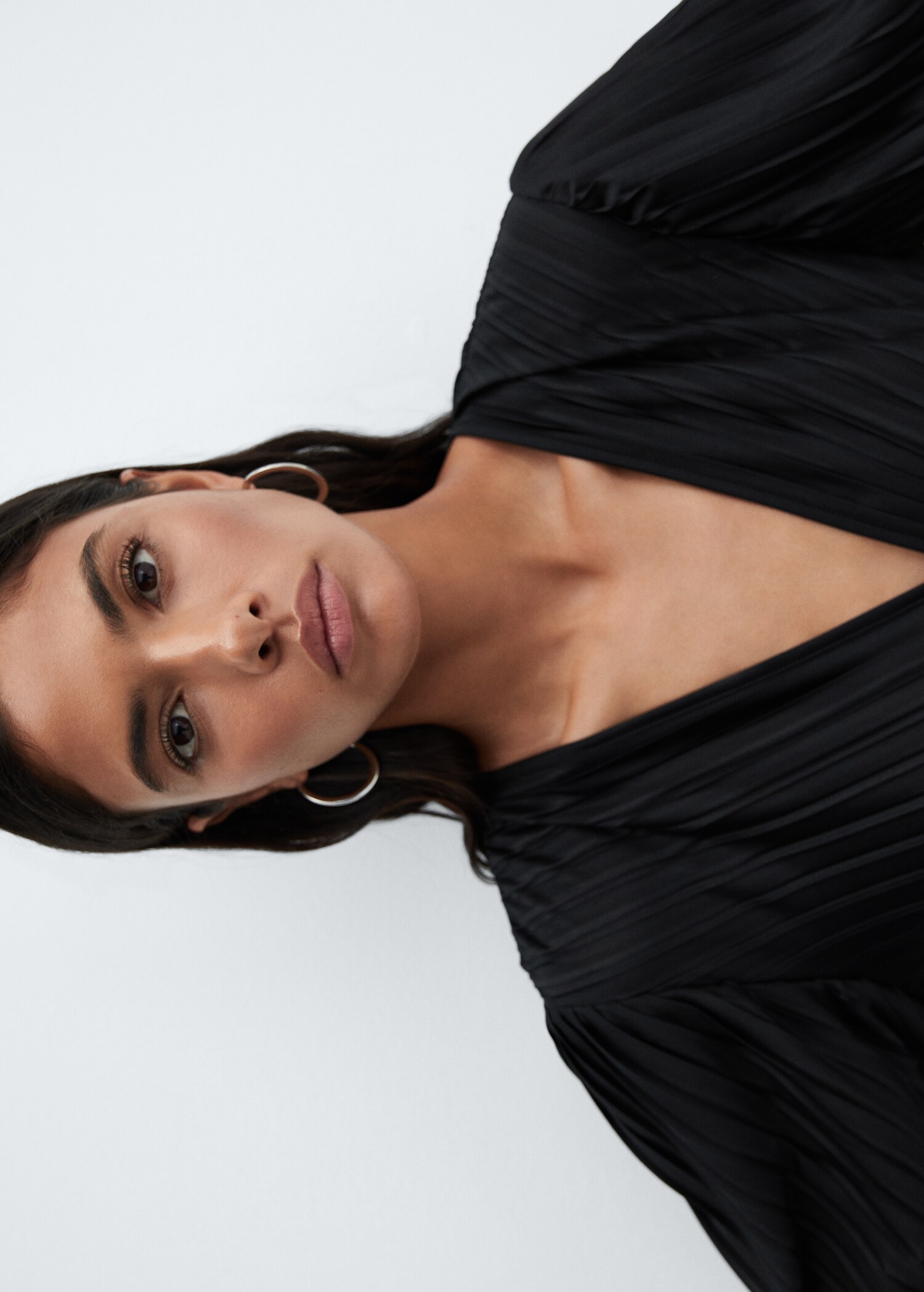 Pleated wrap dress - Details of the article 1