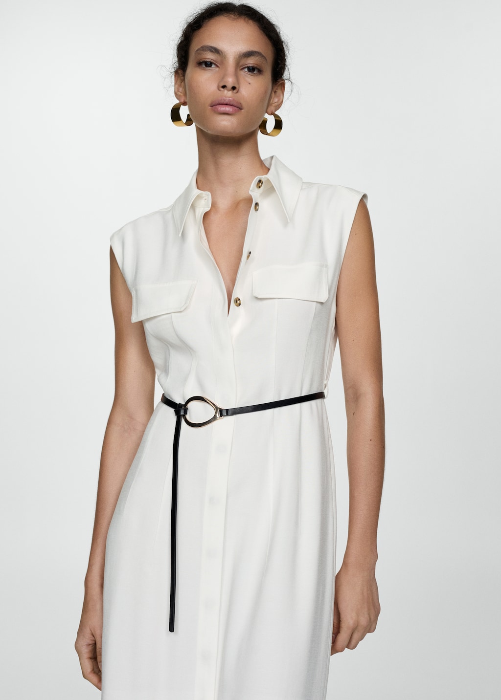 Belt shirt dress - Women | MANGO OUTLET USA