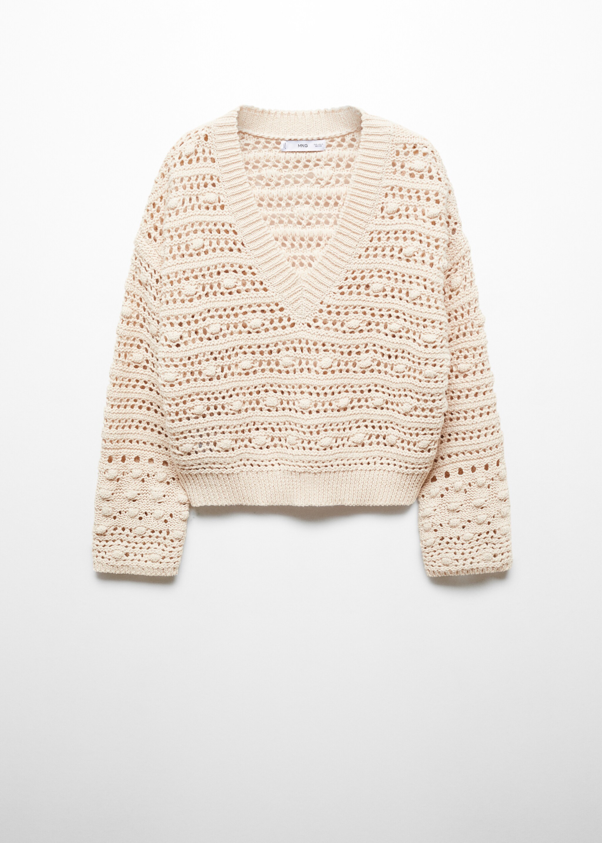 Pull-over maille ajourée col V - Article sans modèle