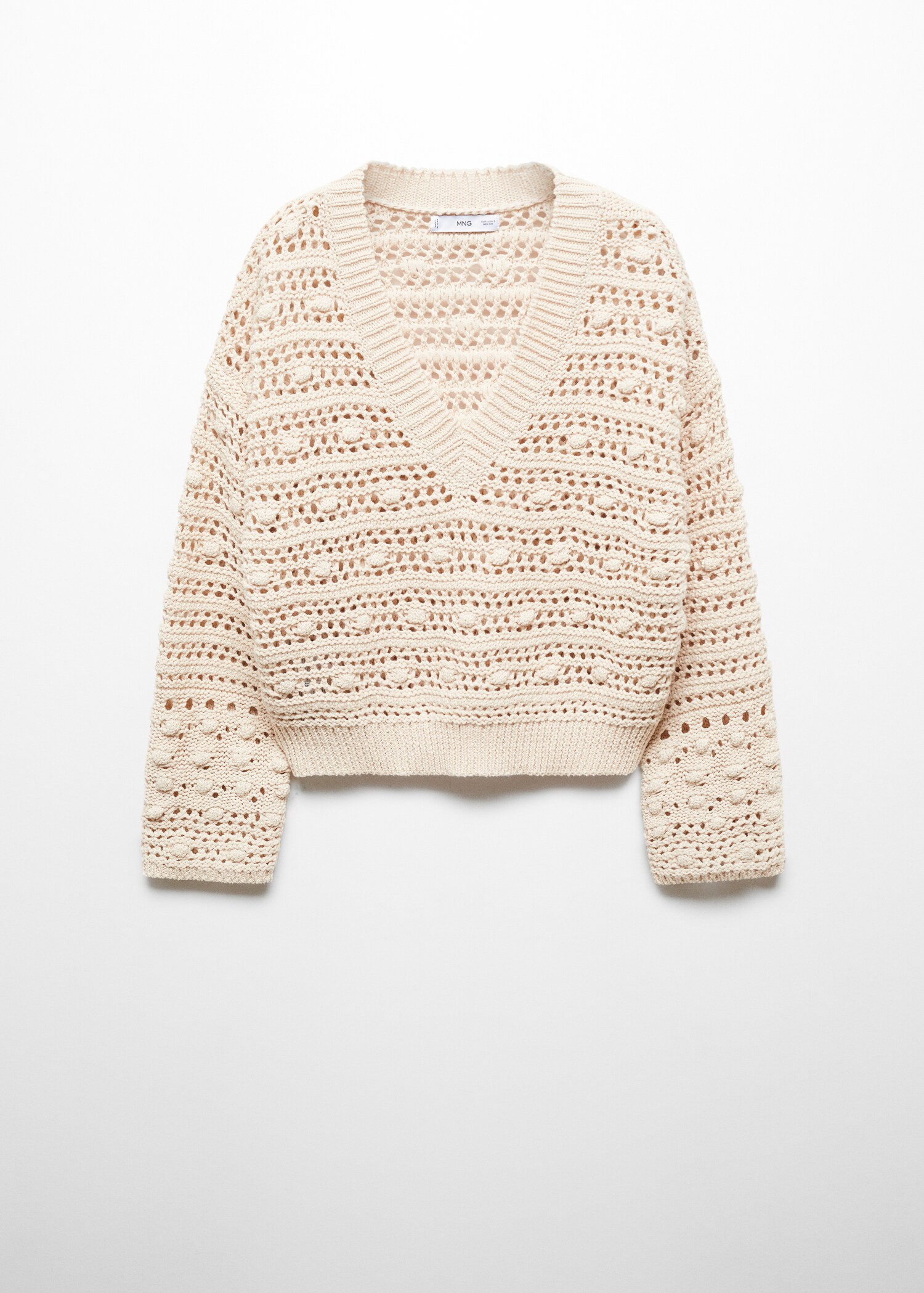 Jersey punto calado cuello pico - Artículo sin modelo