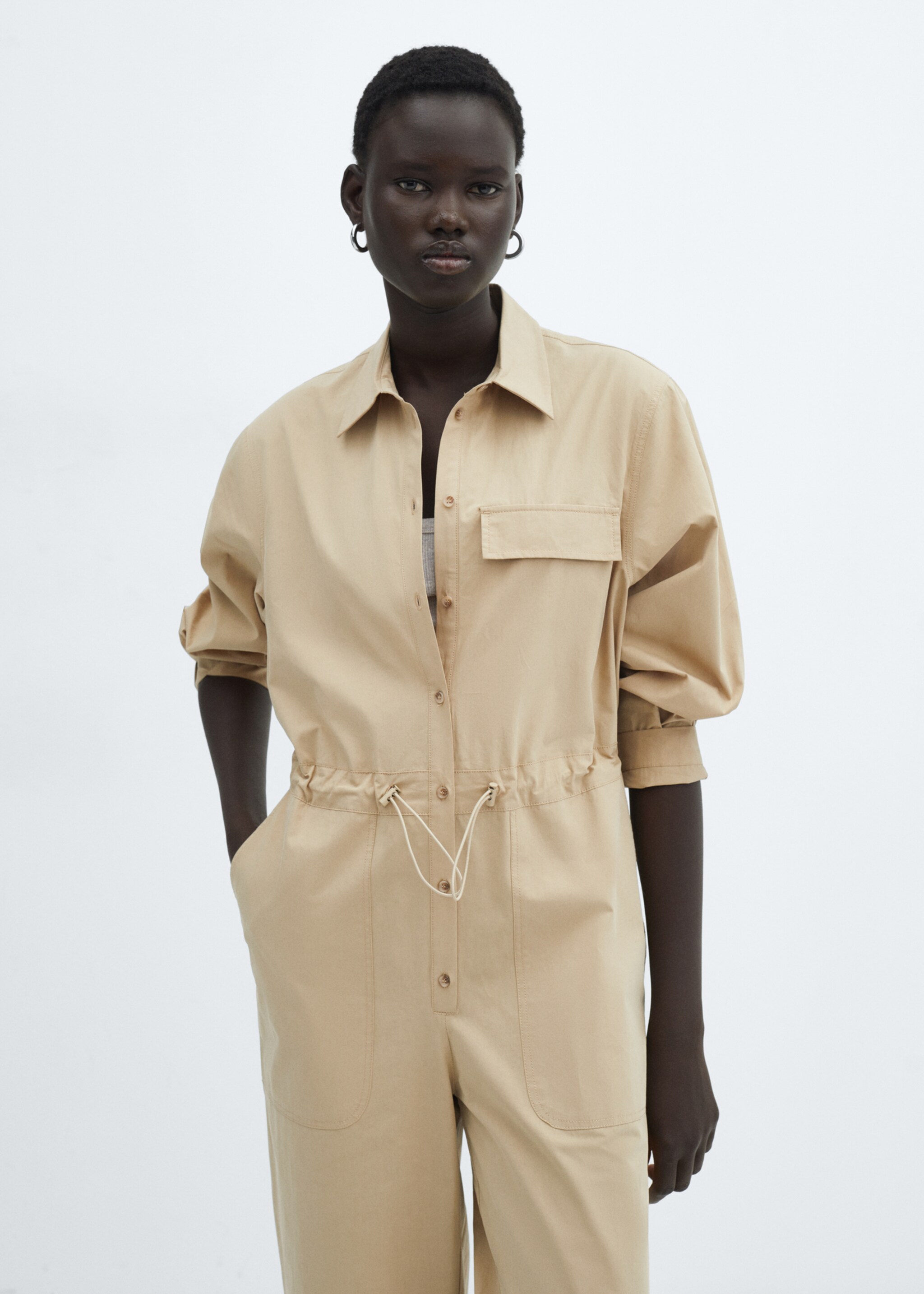 Buttoned long jumpsuit - Medium plane