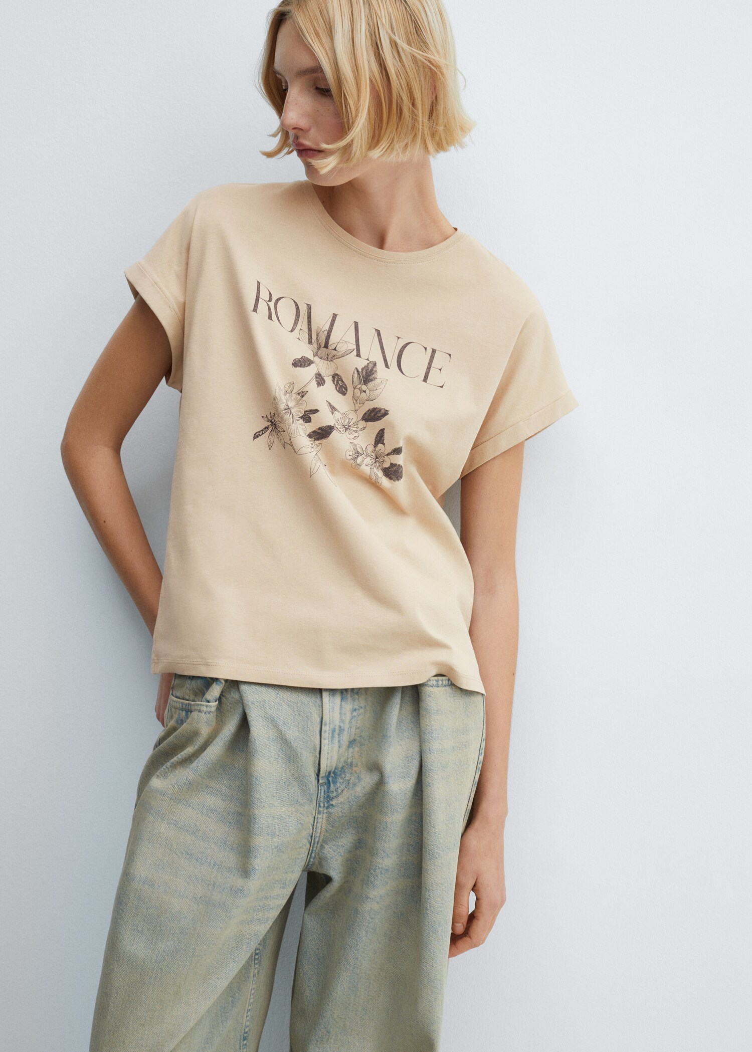 Camiseta algodón estampada - Plano medio