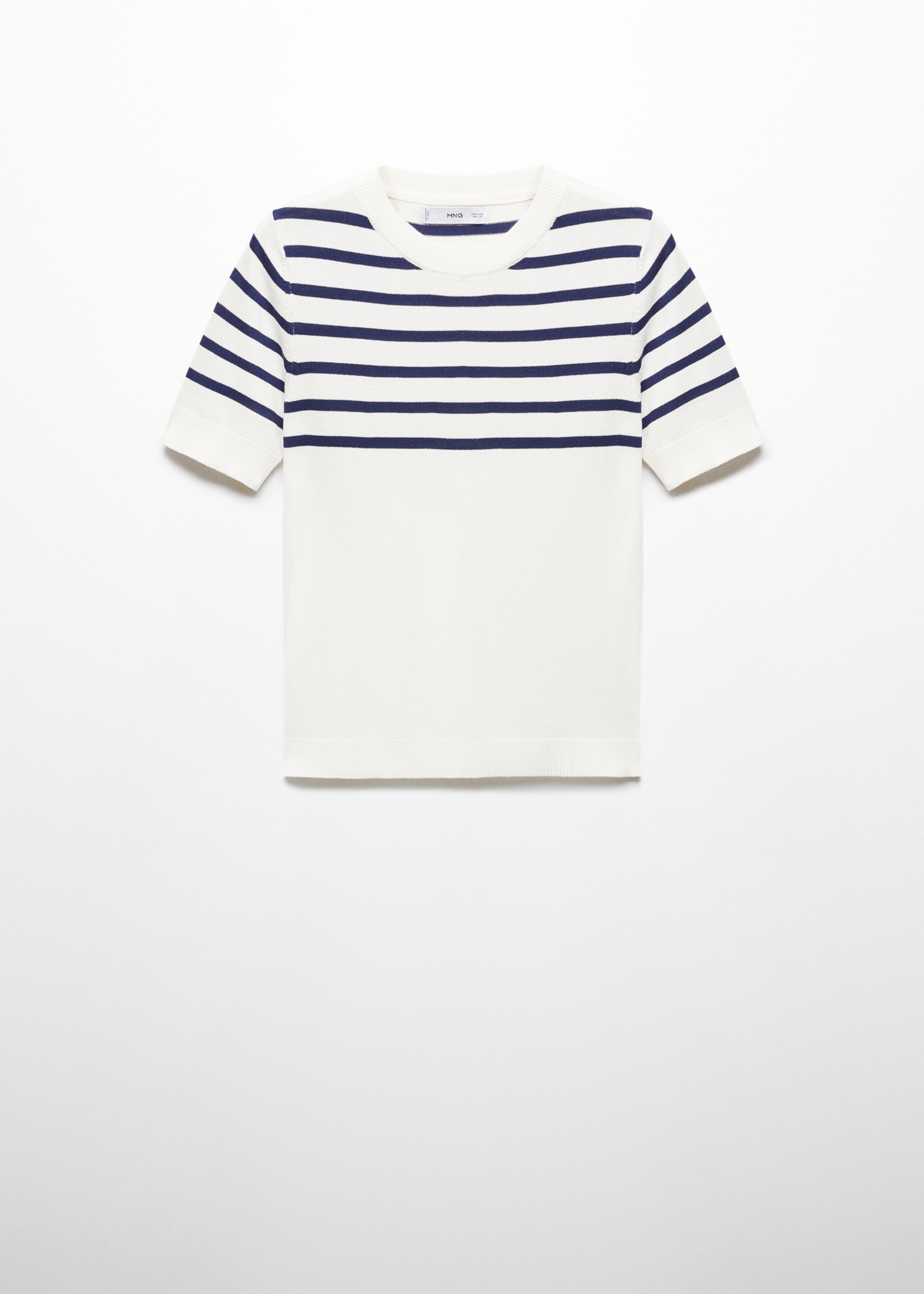 Striped short-sleeved sweater - Article without model