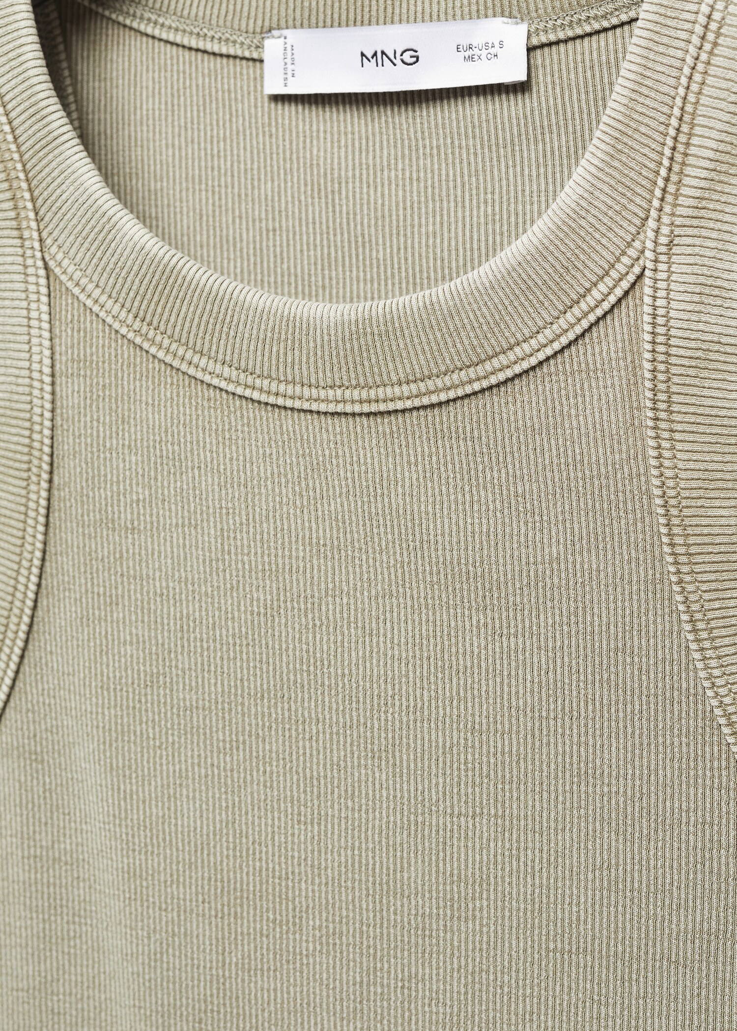 Gewaschenes Baumwoll-Top mit Rippmuster - Detail des Artikels 8