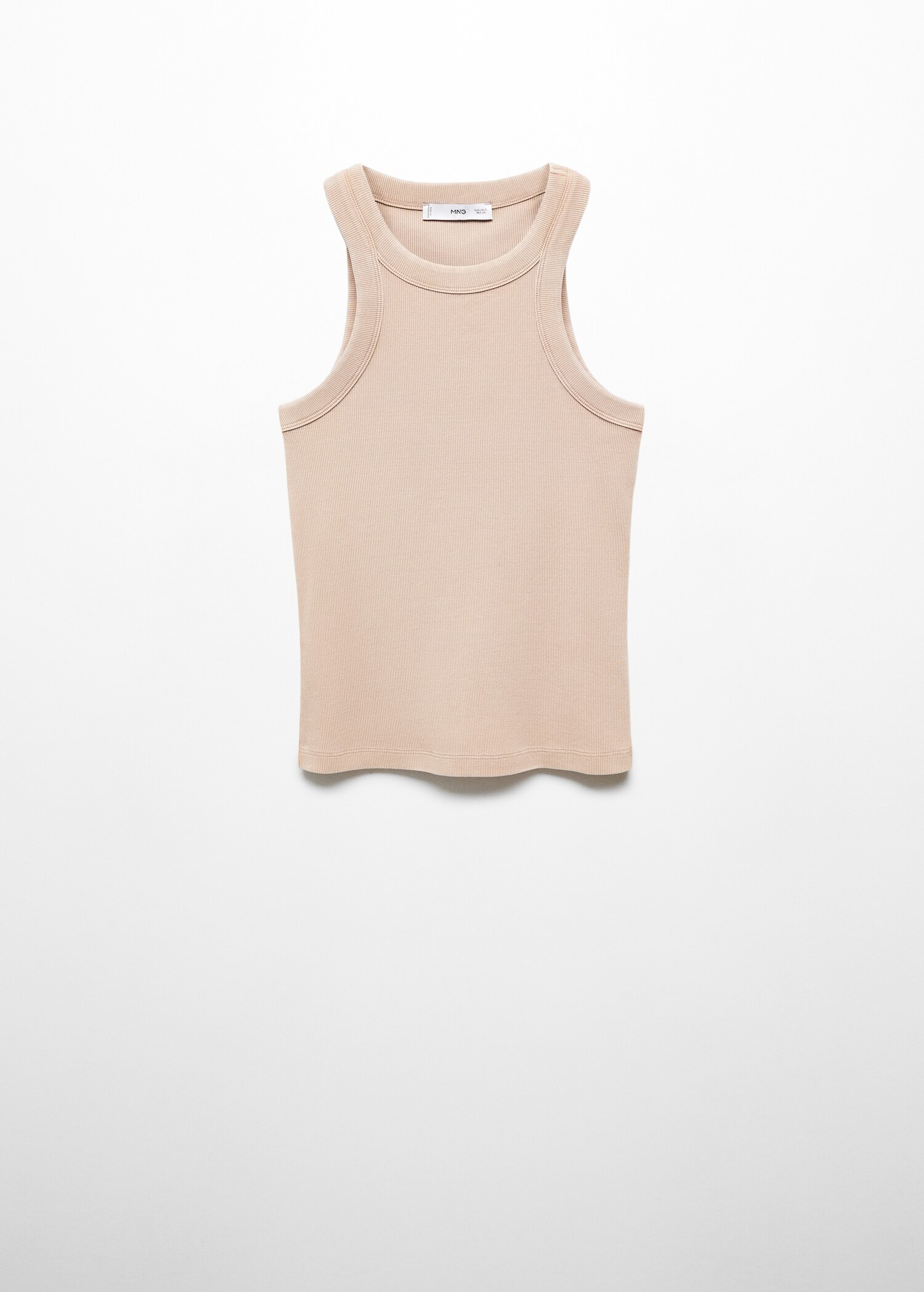 Washed ribbed cotton top - Article without model