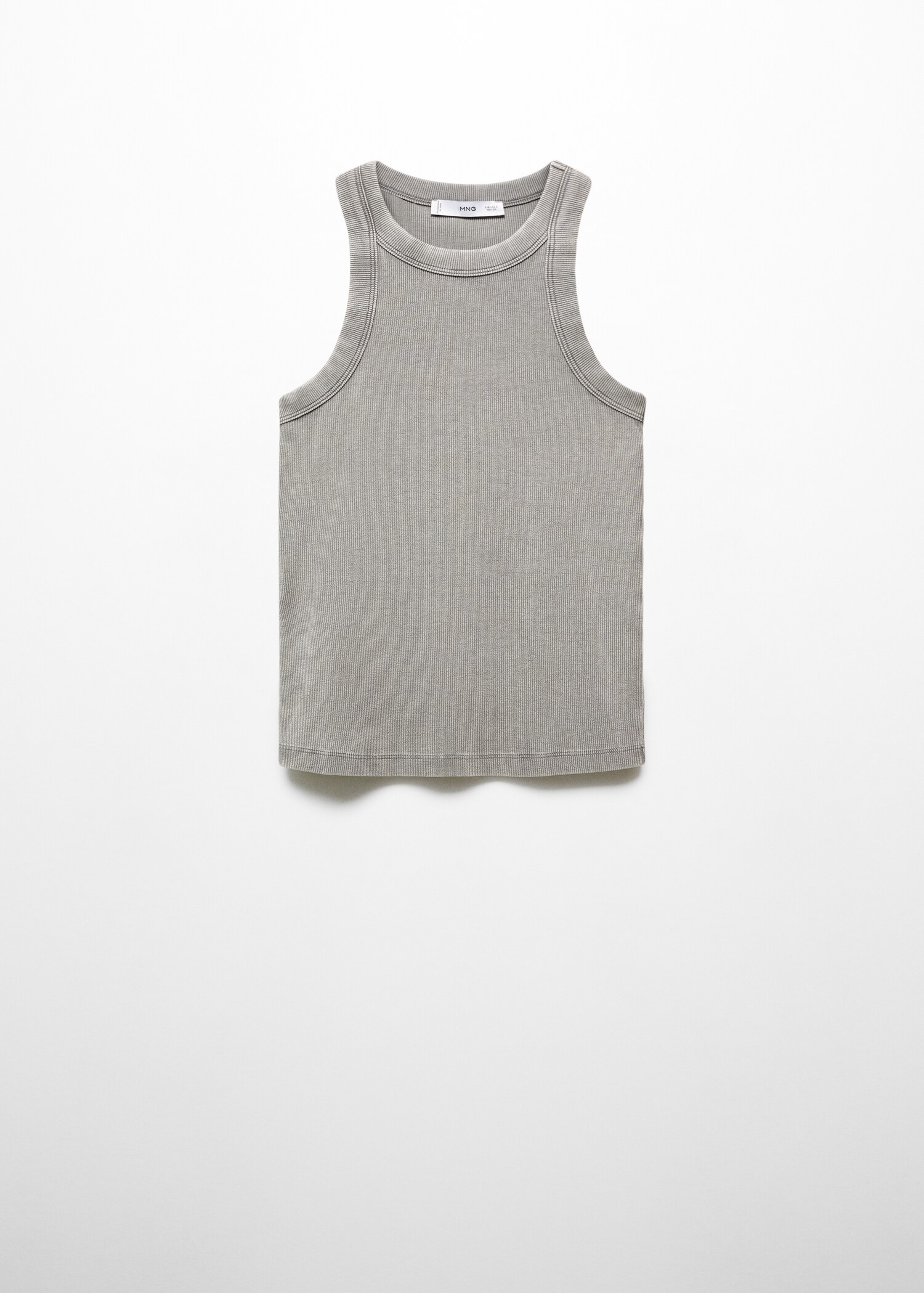 Washed ribbed cotton top - Article without model
