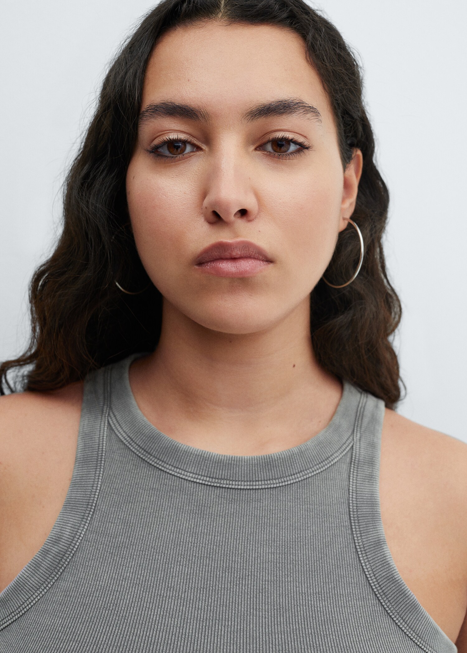 Washed ribbed cotton top - Details of the article 4