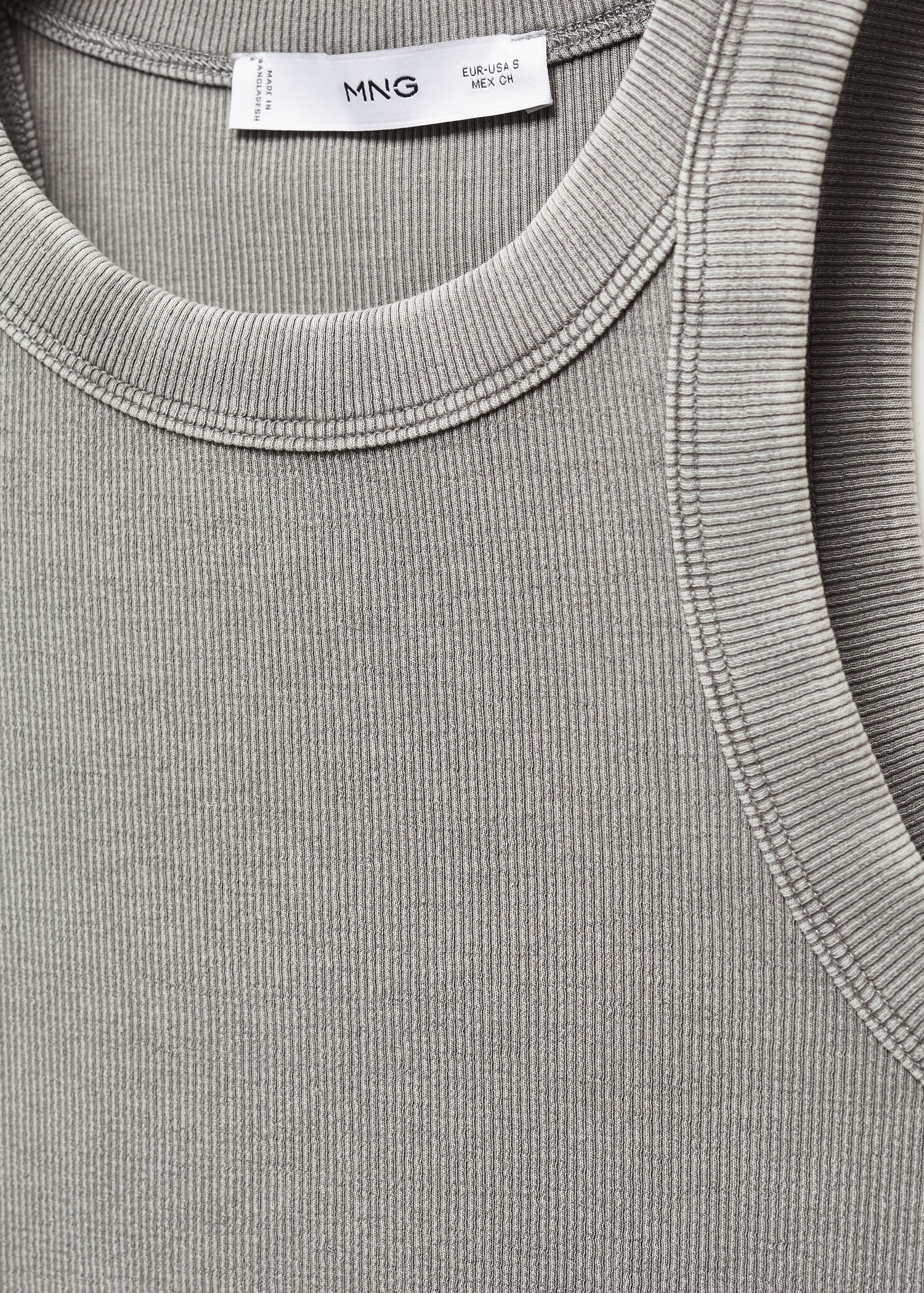 Washed ribbed cotton top - Details of the article 8