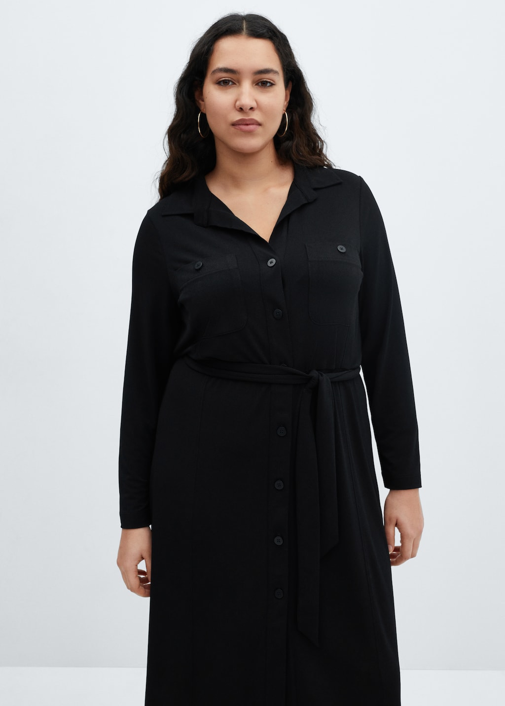 Mango belt shirt dress discount