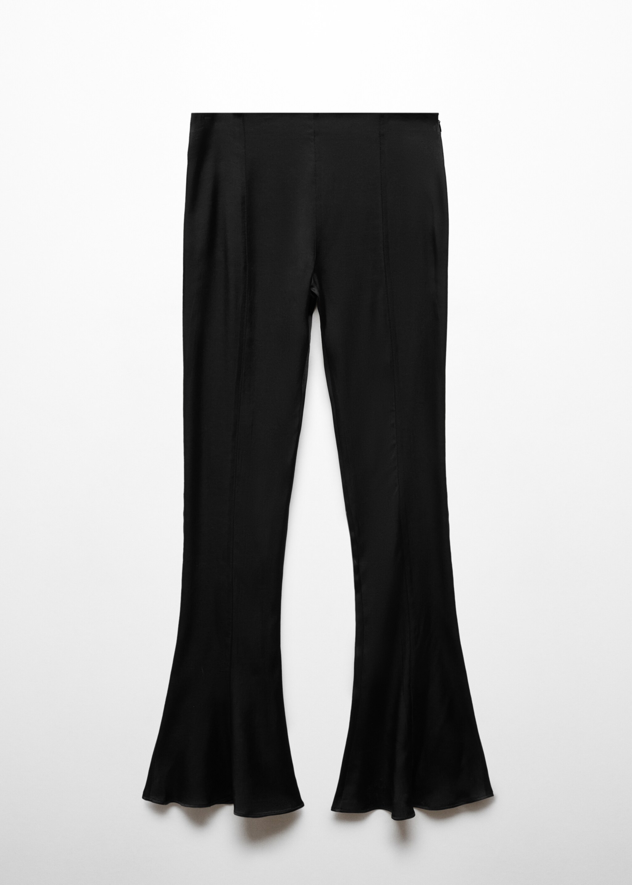 Pantalon satiné évasé - Article sans modèle, Noir. Ref: 67035754-00.