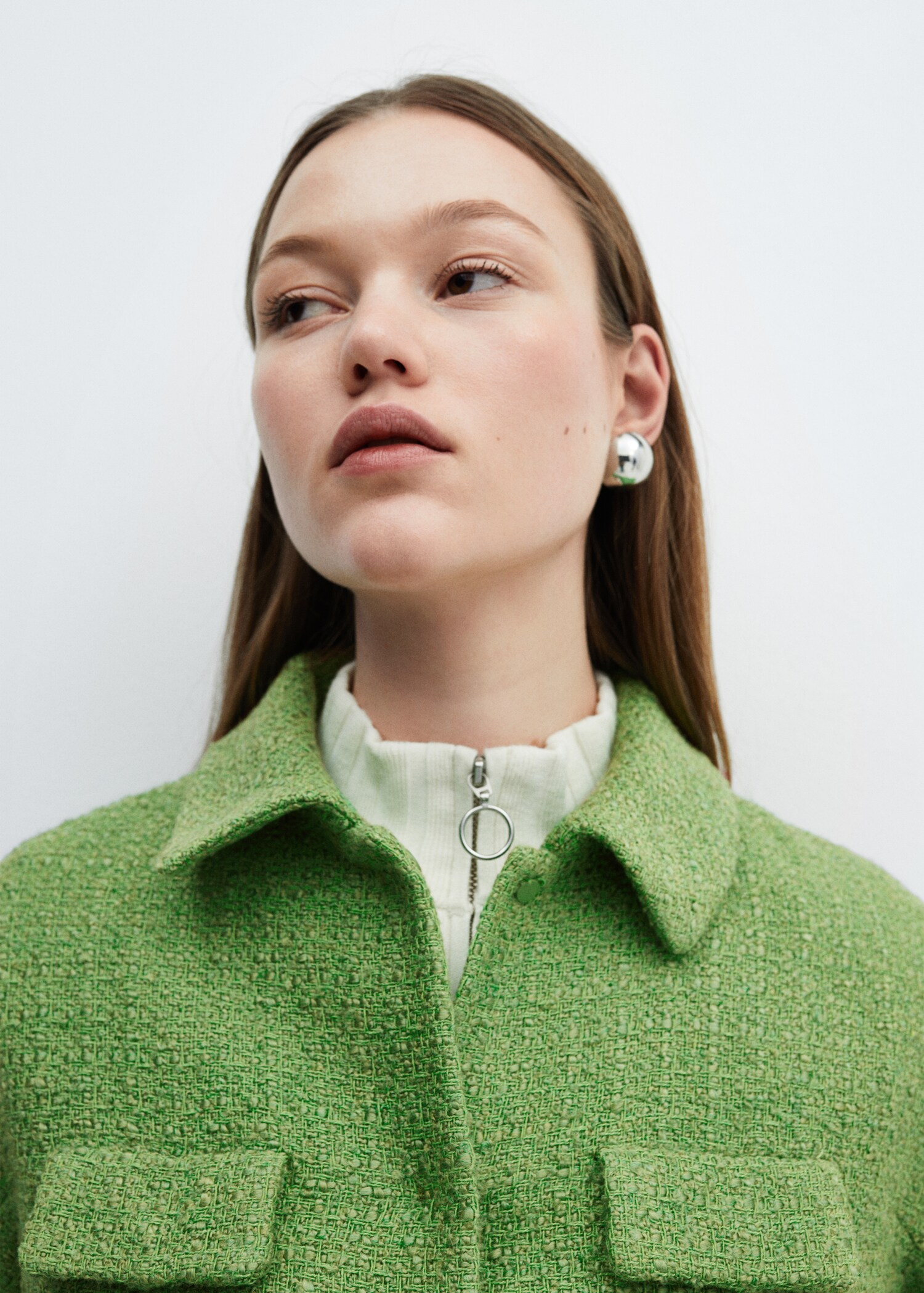 Cropped tweed jacket with pockets - Details of the article 1