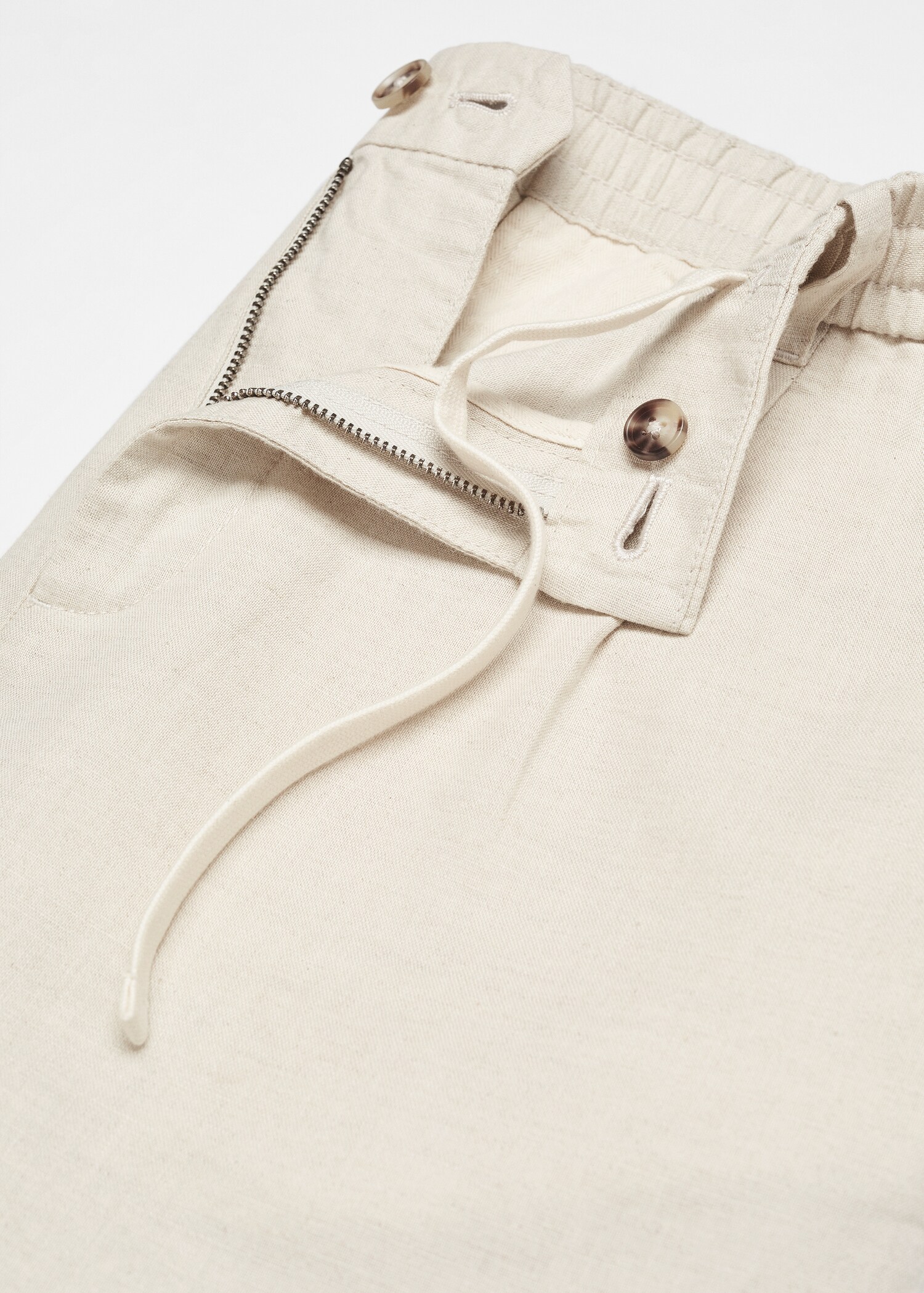 Slim Fit-Leinenhose mit Kordel - Detail des Artikels 8