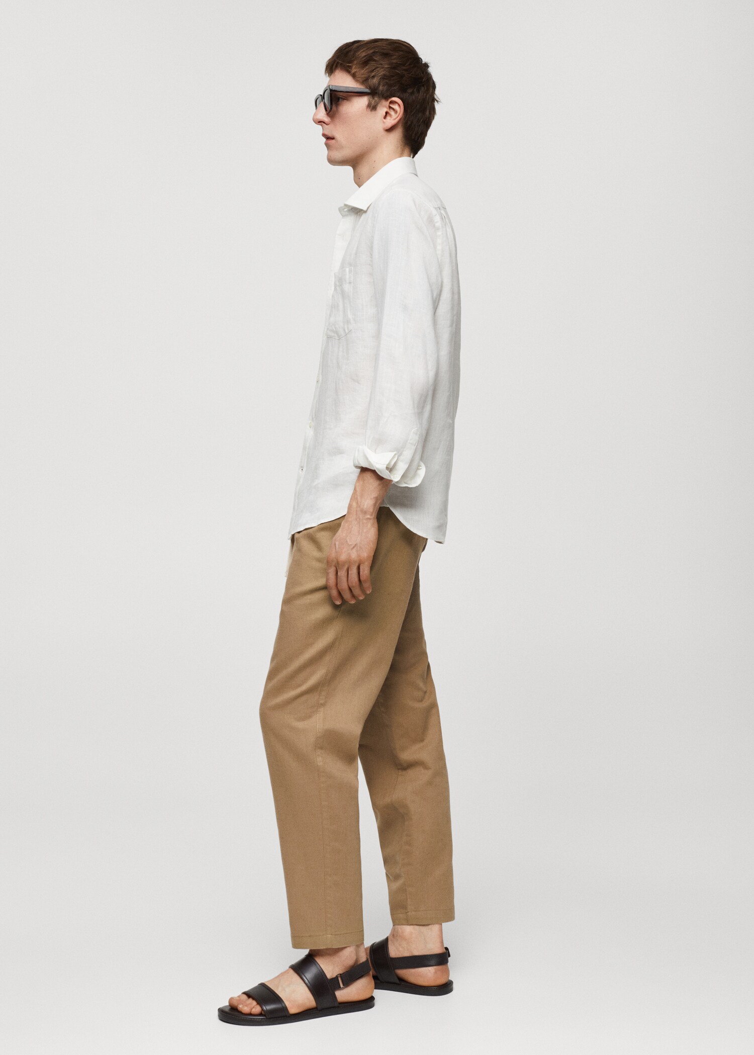 Slim-fit trousers with drawstring - Details of the article 2