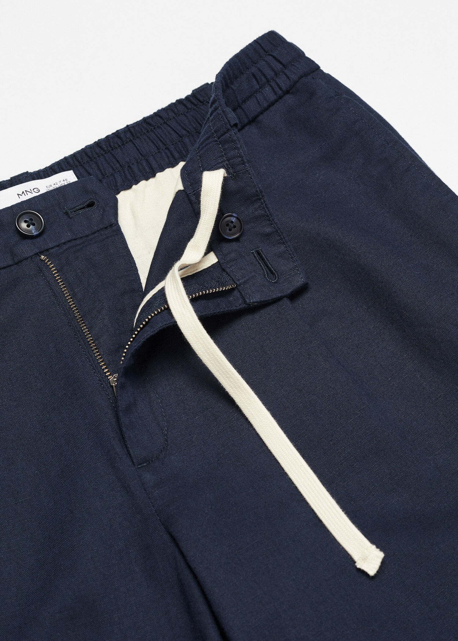 Slim Fit-Leinenhose mit Kordel - Detail des Artikels 8